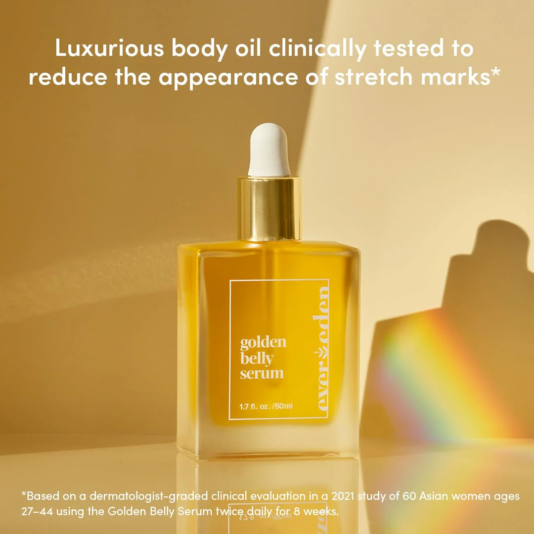 Evereden Golden Belly Serum, 1.7 fl oz. | Clean & Vegan Women's Belly Oil for Pregnancy and Postpartum | Clean Maternity Skincare | Non-Toxic Stretch Mark Oil - Image 7