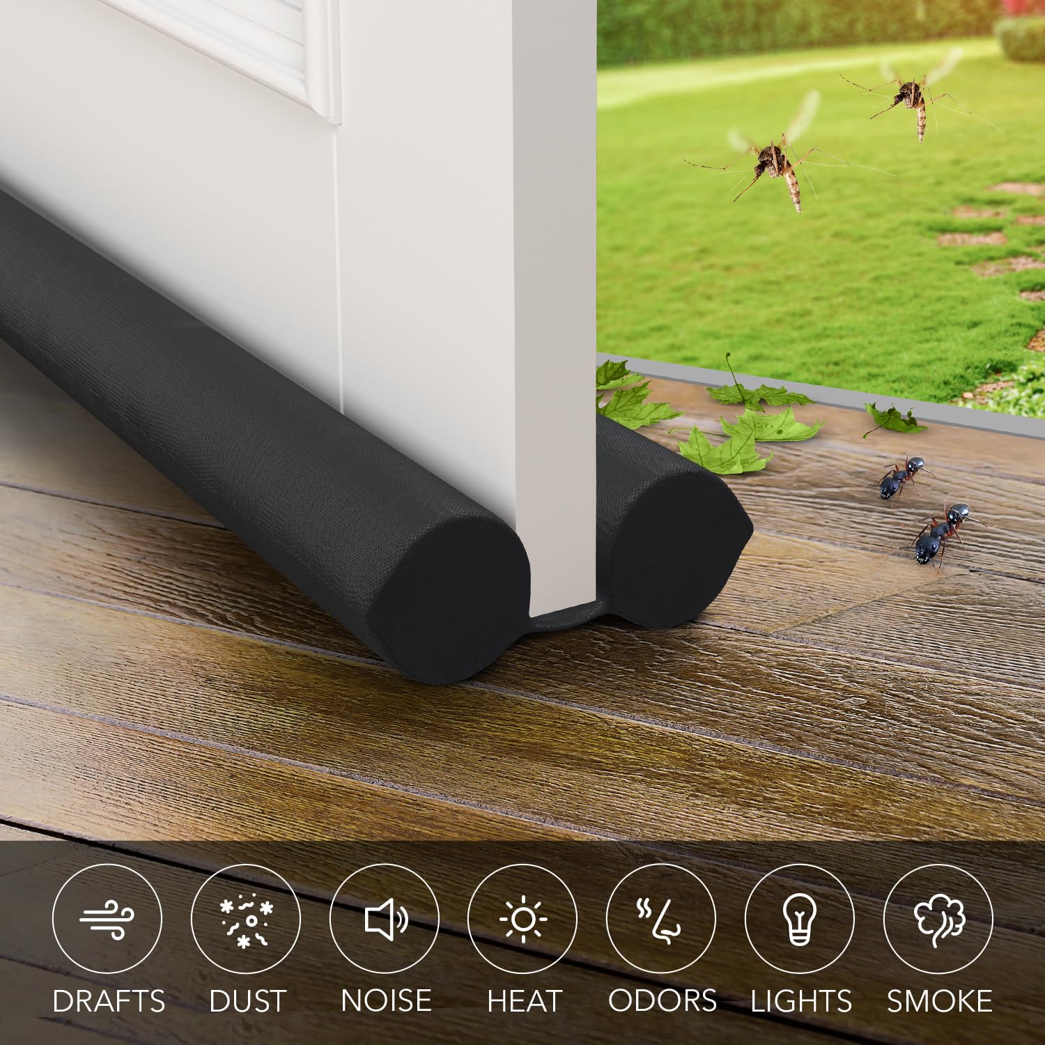 Everlasting Comfort Under Door Draft Excluder - Thicker 5cm Foam Strip Blocks 50% More Noise and Wind - Seal Bottom of Doors 76cm to 91cm - Double Sided Interior Door Draught Stopper, Blocker, Guard - Image 5