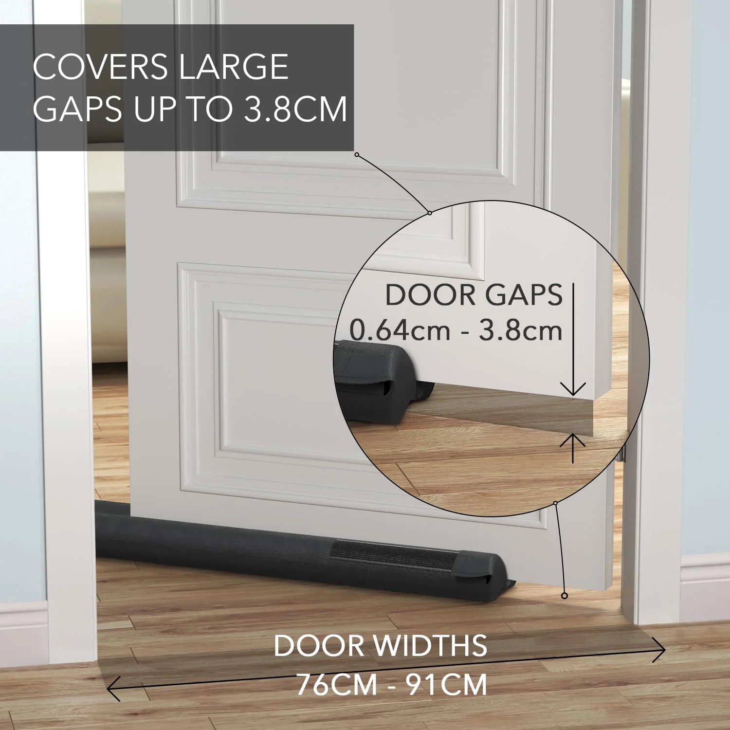 Everlasting Comfort Under Door Draft Excluder - Thicker 5cm Foam Strip Blocks 50% More Noise and Wind - Seal Bottom of Doors 76cm to 91cm - Double Sided Interior Door Draught Stopper, Blocker, Guard - Image 6