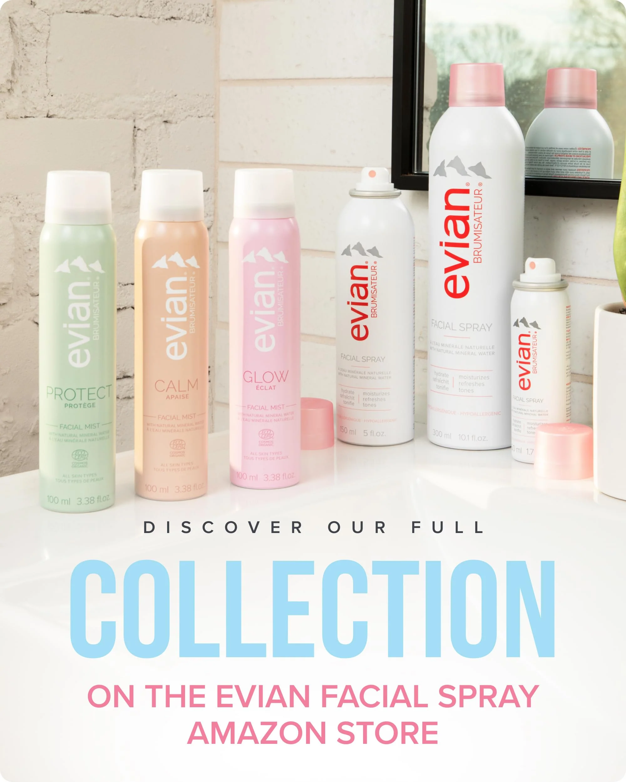 Evian Glow Facial Mist | Hydrating Mineral Water Face Spray with Aloe & White Tea | Dewy Setting Mist & Toner for Glowing Skin | Facial Spray to Refresh, Balance, & Enhance Makeup - Image 3