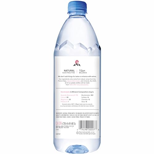 Evian Natural Spring Water (One Case of 12 Individual Bottles, each bottle is 1 liter) Naturally Filtered Spring Water in Large Bottles - Image 3