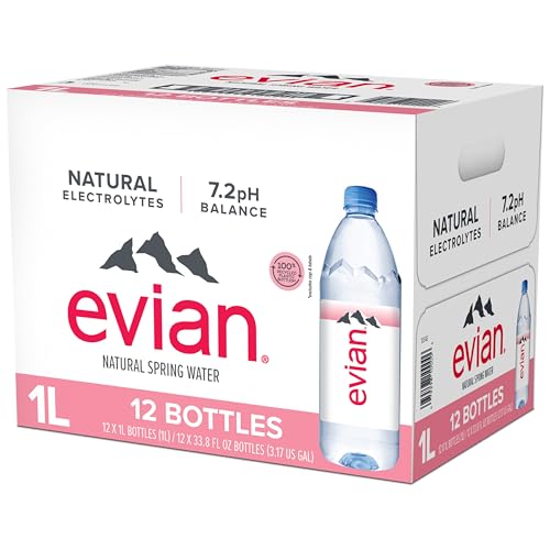 Evian Natural Spring Water (One Case of 12 Individual Bottles, each bottle is 1 liter) Naturally Filtered Spring Water in Large Bottles - Image 4