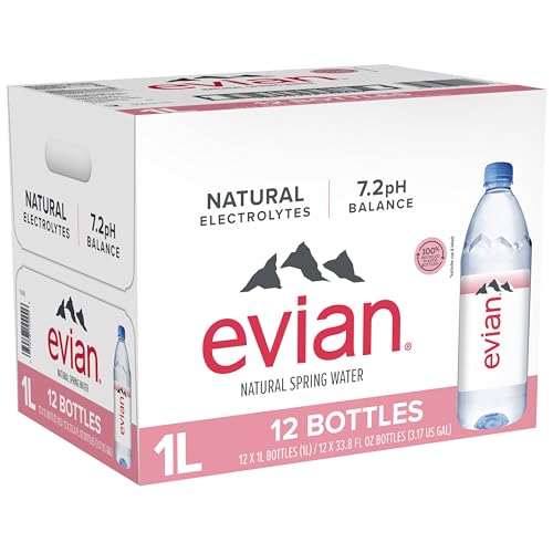 Evian Natural Spring Water (One Case of 12 Individual Bottles, each bottle is 1 liter) Naturally Filtered Spring Water in Large Bottles - Image 5