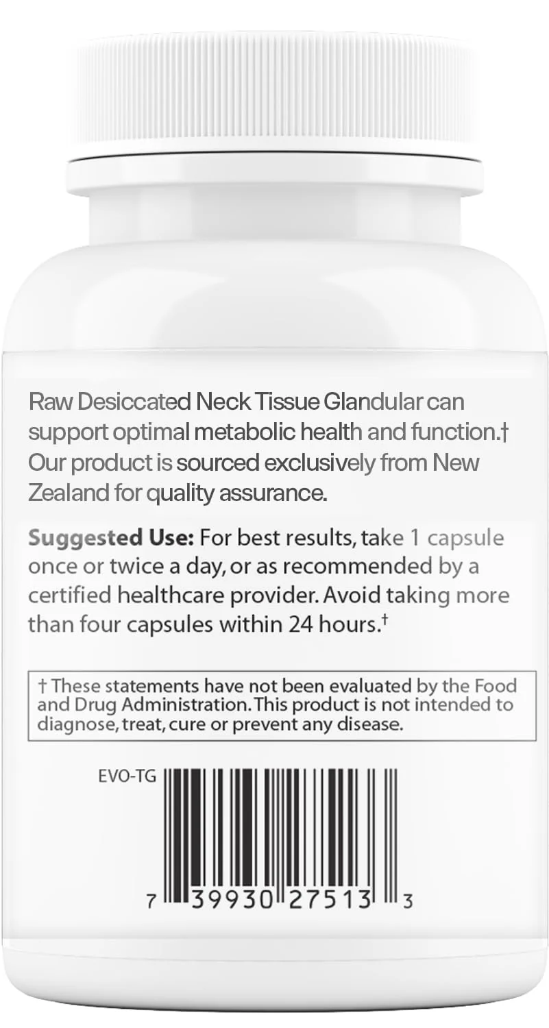 Evolved Elements Thyroid – Raw Grass-Fed Desiccated – New Zealand Sourced - Energy & Metabolism Support – Non-GMO, 60 Capsules - Image 4