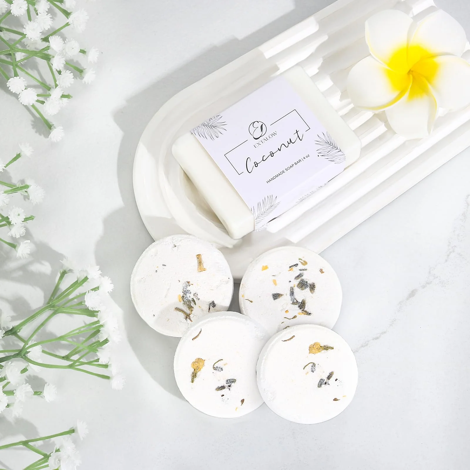 EXTALOW Spa Gifts for Women Bath and Body Gift Basket Valentines Day Gifts Coconut Lavender Home Spa Set Self Care Gift for Mom Sister Her Wife Birthday Gifts Spa Kit Care Package Thank You Gift - Image 7