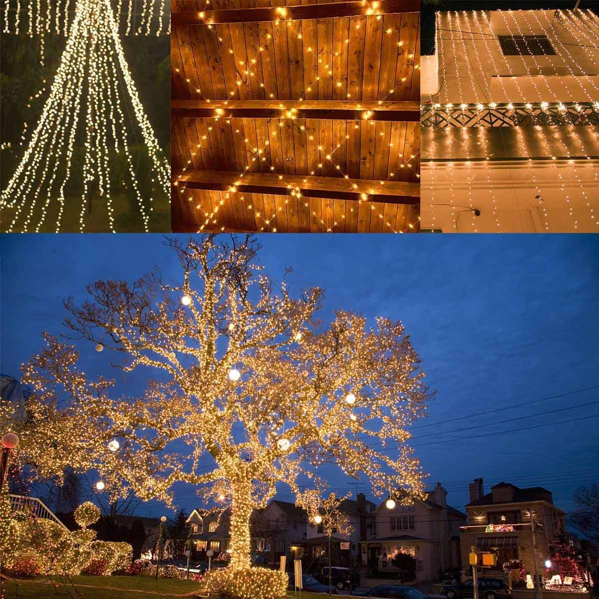 Extra-Long 144FT Solar String Lights for Outside, 2 Pack 400LED Solar Christmas Lights Outdoor, Waterproof Copper Wire with 8 Modes Twinkle Fairy Lights for Tree Garden Party Xmas Decor (Warm White) - Image 3