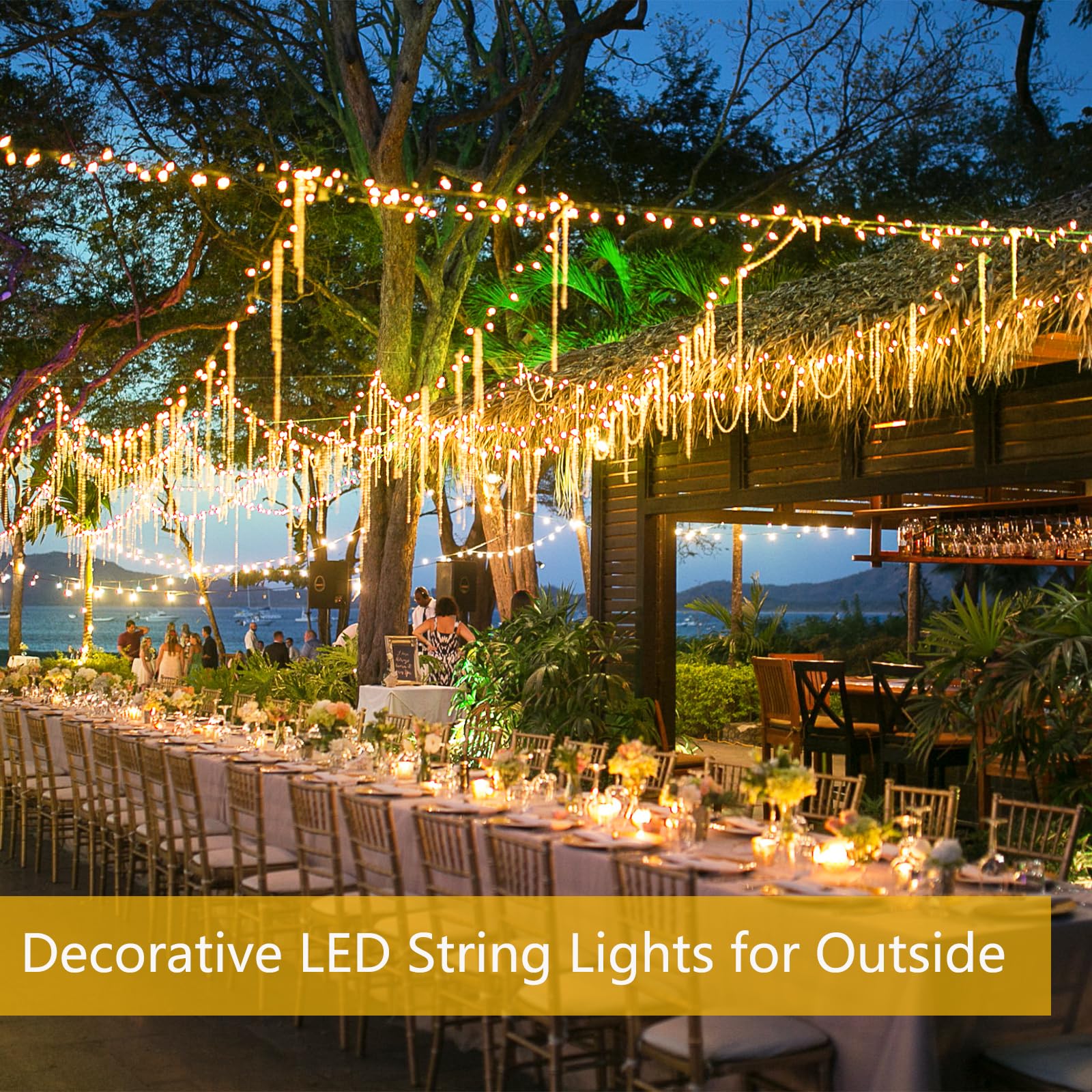 Extra-Long 144FT Solar String Lights for Outside, 2 Pack 400LED Solar Christmas Lights Outdoor, Waterproof Copper Wire with 8 Modes Twinkle Fairy Lights for Tree Garden Party Xmas Decor (Warm White) - Image 9