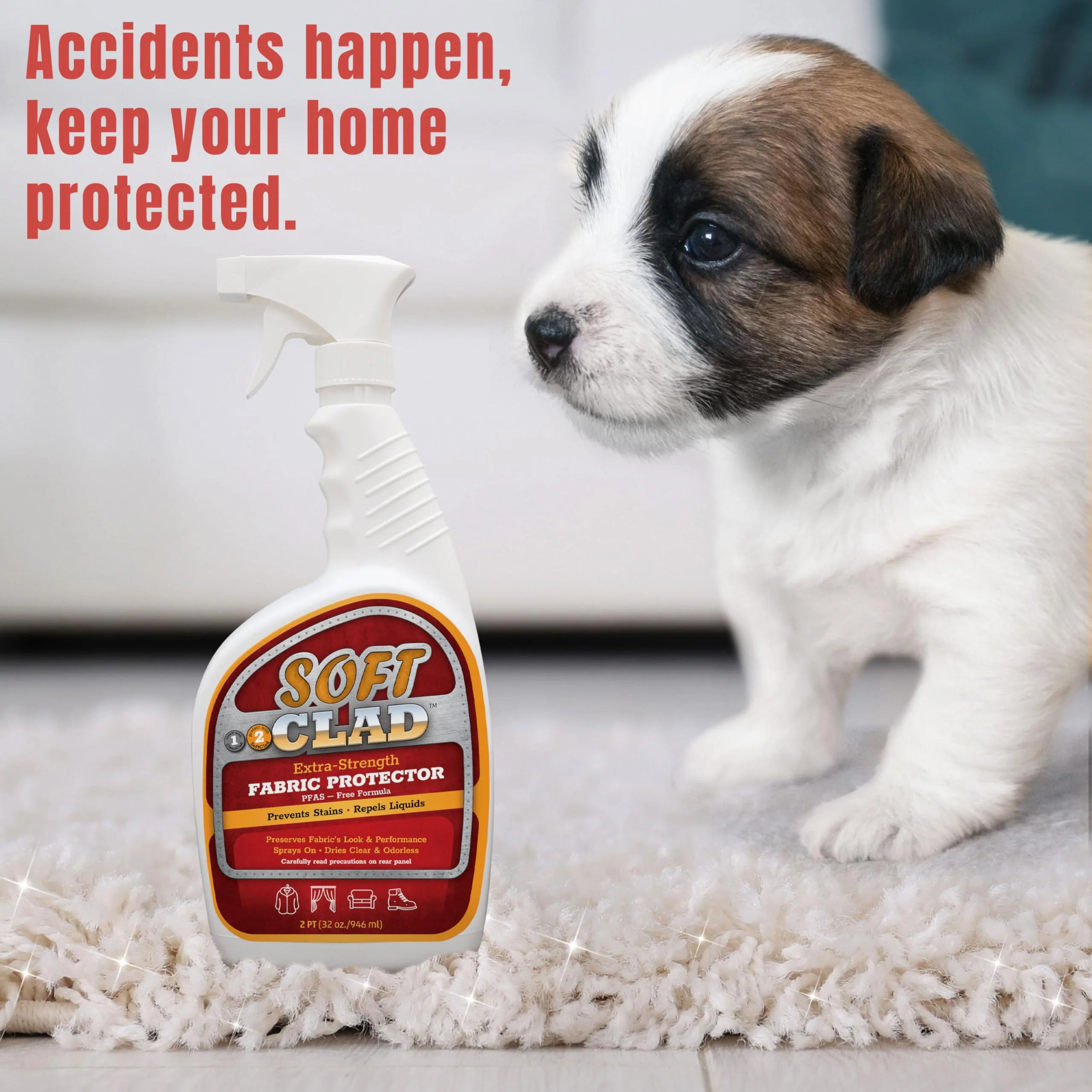 Extra Strength Fabric Protector Spray Prevents Stains and Repels Liquids. SoftClad Guards Furniture, Shoes, Carpet, Upholstery, Suede, Leather, Couch. Safe for Indoor Use. PFAS Free Formula 32oz - Image 6