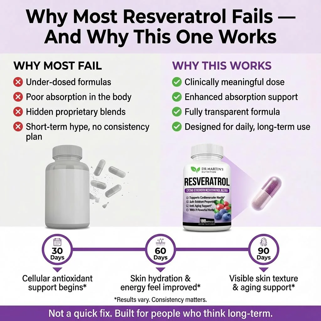 Extra Strength Resveratrol 1568mg - 180 Capsules - 3 Months Supply | Antioxidant Supplement | Natural Trans-Resveratrol Pills | for Anti-Aging, Heart Health, Immune System & Brain Function - Image 6
