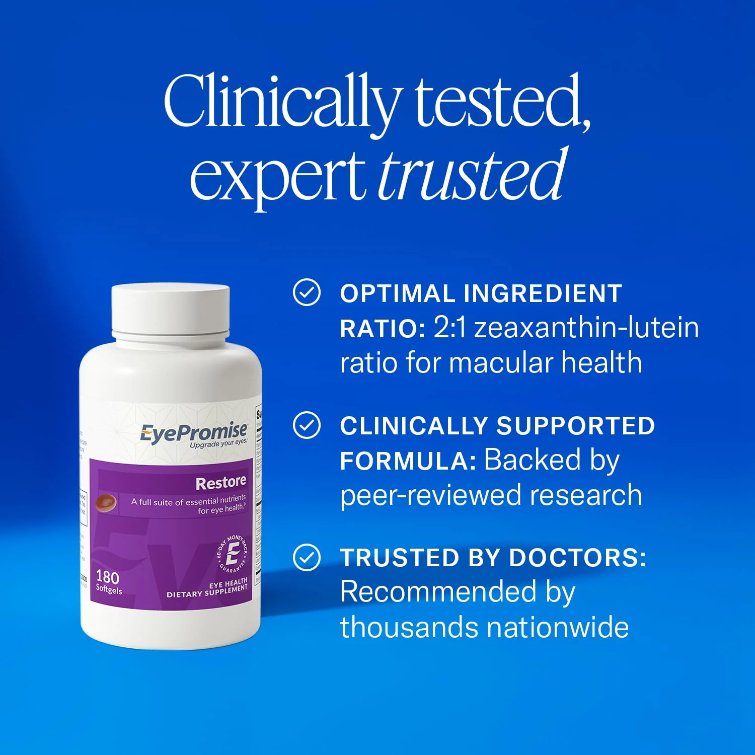 EyePromise Restore Eye Health Supplements - 180 Softgels, 90-Day Supply - Omega 3 Supplement for Aging Eyes with Lutein and Zeaxanthin, Fish Oil, EPA, DHA & Eye Vitamins and Nutrients - Image 5