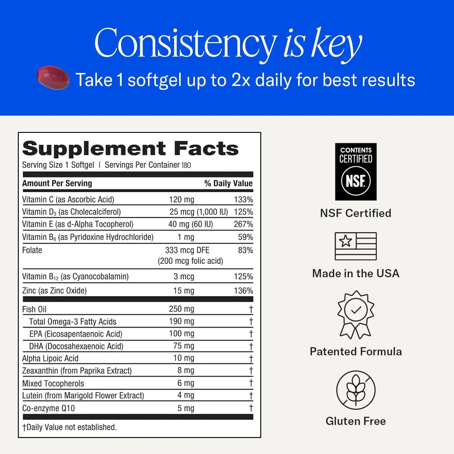 EyePromise Restore Eye Health Supplements - 180 Softgels, 90-Day Supply - Omega 3 Supplement for Aging Eyes with Lutein and Zeaxanthin, Fish Oil, EPA, DHA & Eye Vitamins and Nutrients - Image 6