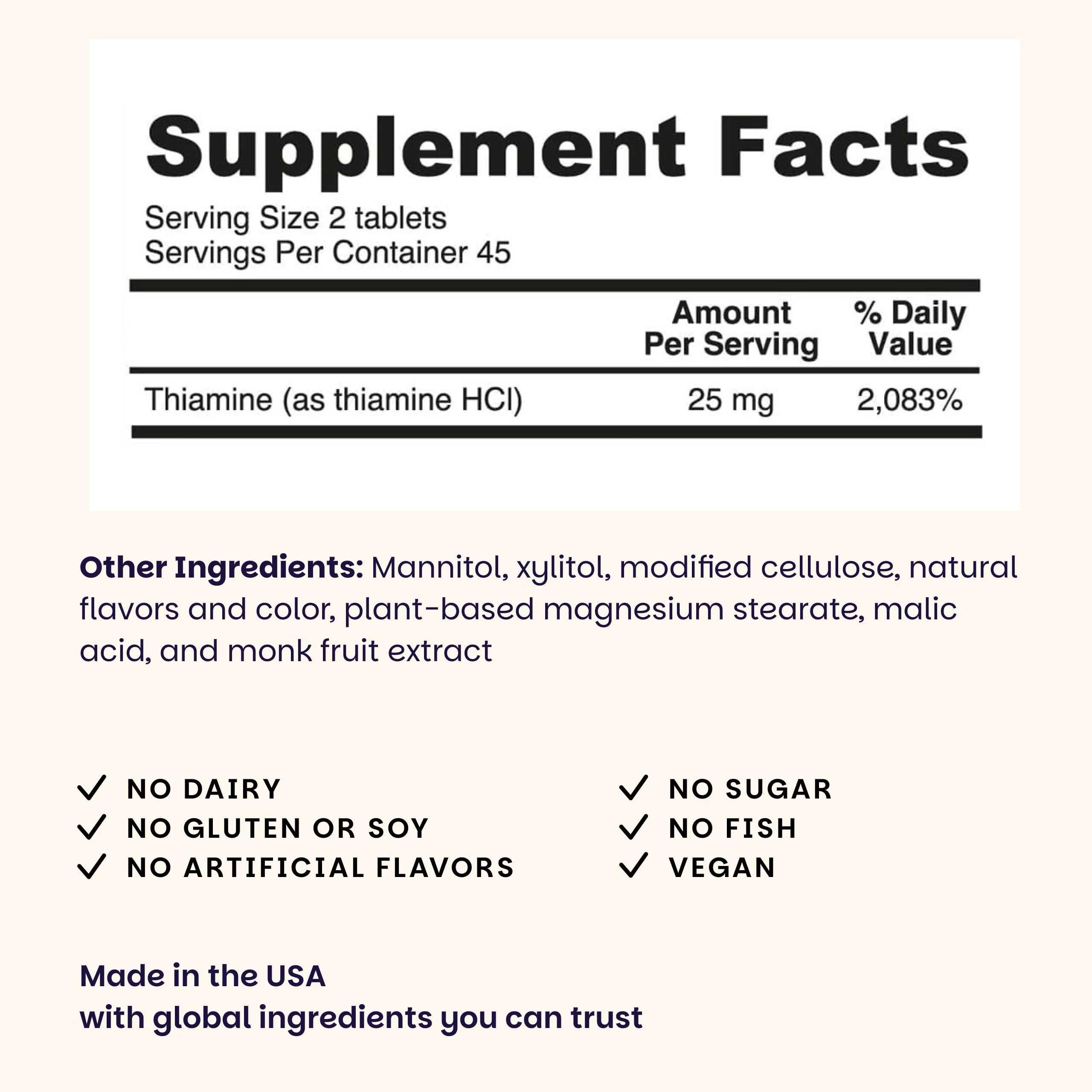 EZ Melts Dissolvable Vitamin B1 25 mg - Thiamin Supplement for Energy, Stress & Cellular Support - No Artificial Flavors - Non-GMO & Vegan - Cherry Burst - 90 Dissolvable Tablets (45 Servings) - Image 8