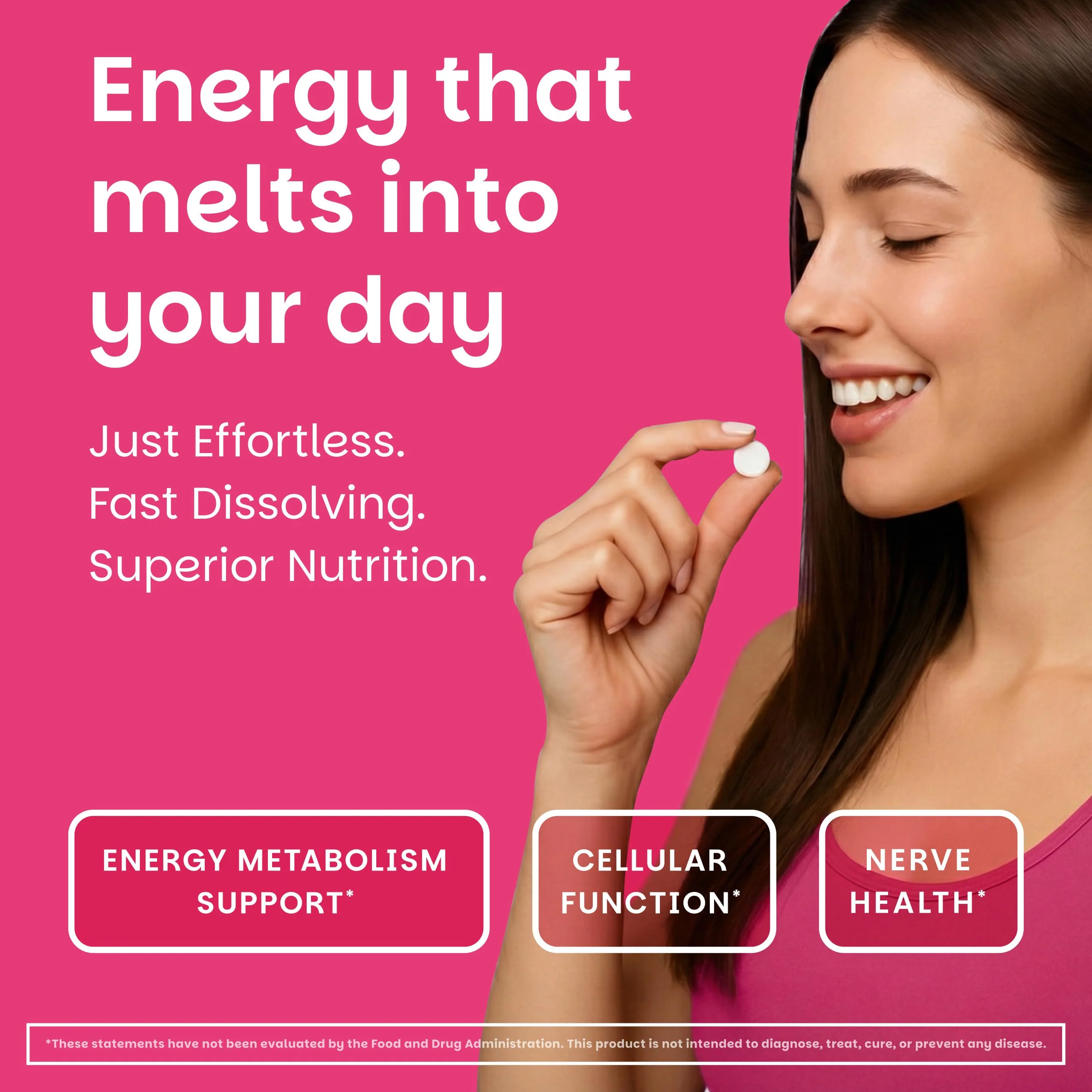 EZ Melts Dissolvable Vitamin B1 25 mg - Thiamin Supplement for Energy, Stress & Cellular Support - No Artificial Flavors - Non-GMO & Vegan - Cherry Burst - 90 Dissolvable Tablets (45 Servings) - Image 9