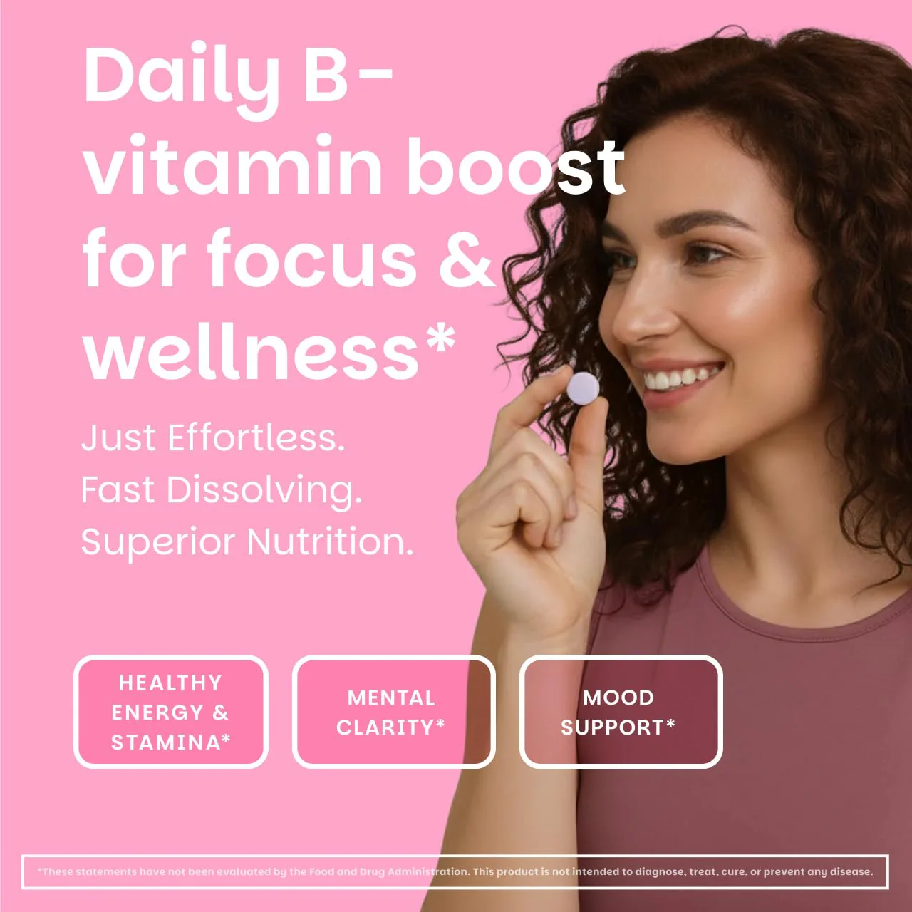 EZ Melts Energy, Memory & Mood Enhancer - B Vitamins Supplement with Vitamin B12, B6, Folate & Biotin - Non-GMO & Vegan - Cherry Berry - 120 Dissolvable Tablets (120 Servings) - Image 9