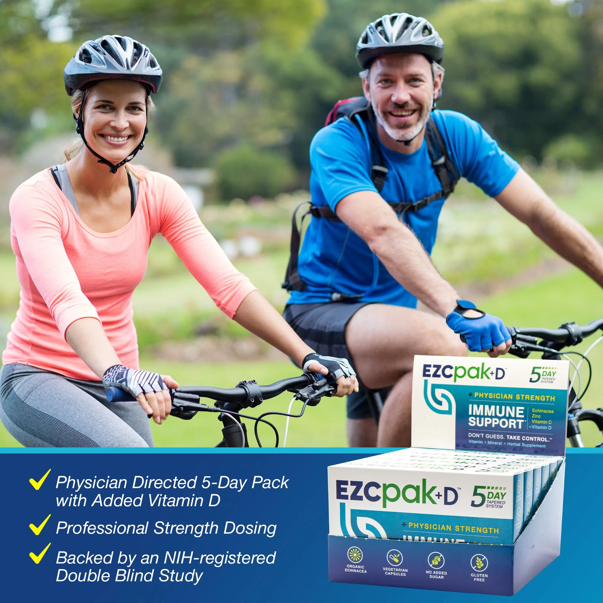 EZC Pak 5-Day Immune System Booster with Echinacea, Vitamin C, Zinc & Vitamin D - Tapered Immune Support Supplement for Adults - Supports Immunity, Easy Travel-Size Supplement Pack - (Pack of 6) - Image 2