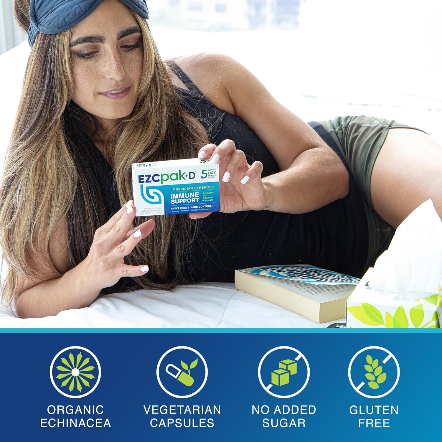 EZC Pak 5-Day Immune System Booster with Echinacea, Vitamin C, Zinc & Vitamin D - Tapered Immune Support Supplement for Adults - Supports Immunity, Easy Travel-Size Supplement Pack - (Pack of 6) - Image 3