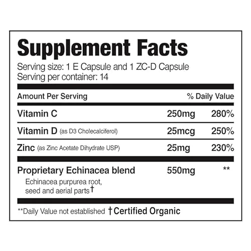 EZC Pak 5-Day Immune System Booster with Echinacea, Vitamin C, Zinc & Vitamin D - Tapered Immune Support Supplement for Adults - Supports Immunity, Easy Travel-Size Supplement Pack - (Pack of 6) - Image 9