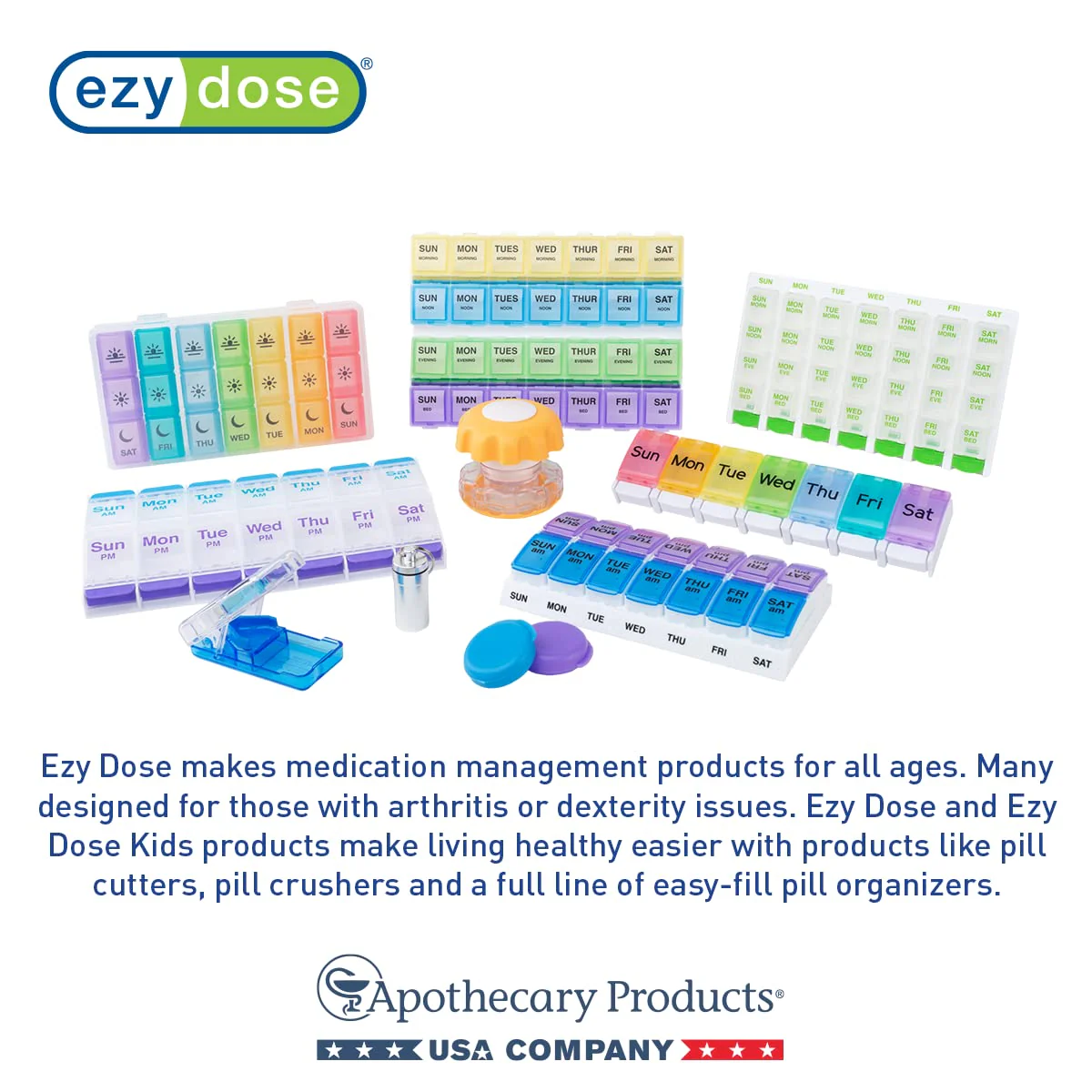 EZY DOSE Push Button (7-Day) Pill Case, Medicine Planner, Daily Vitamin Organizer, 2 Times a Day AM/PM, Large Compartments, Arthritis Friendly, Easy to Use, Clear Lids, Red/Blue, BPA Free - Image 6