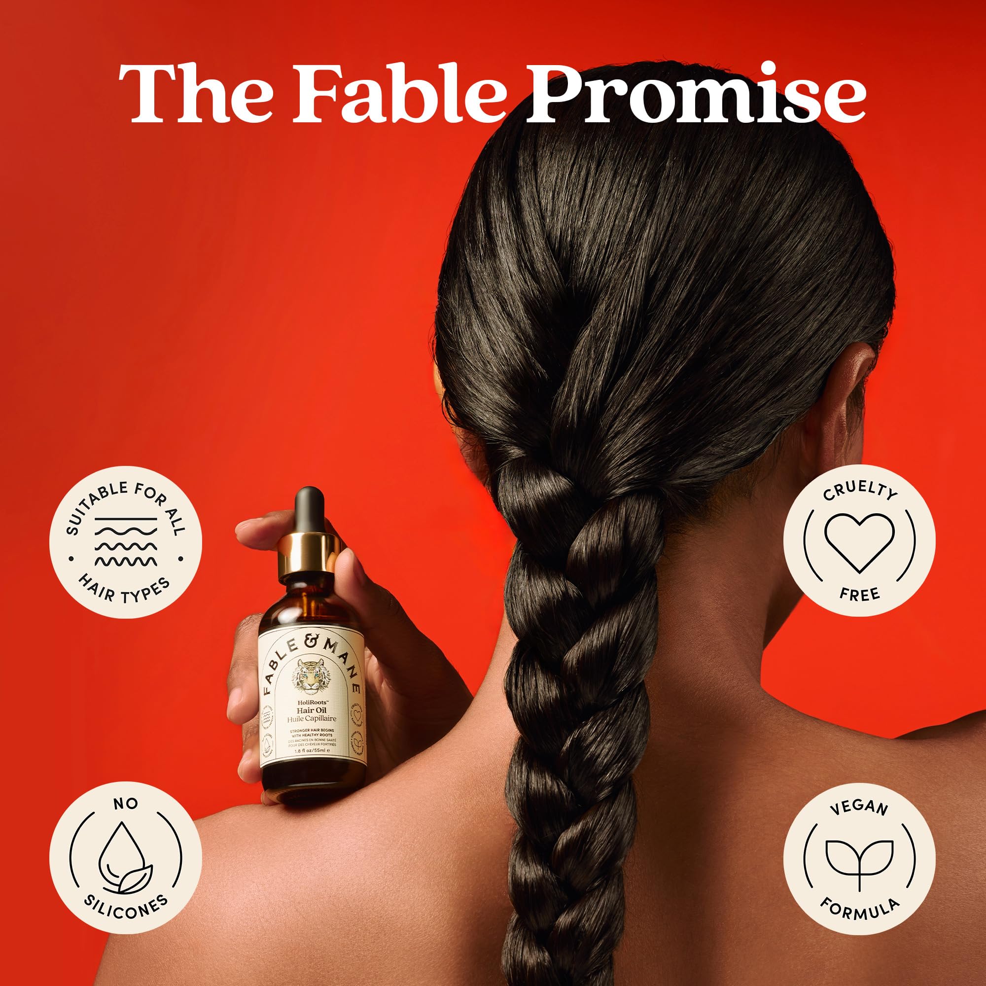 Fable and Mane Hair Oil - HoliRoots Strengthening Serum for Damaged, Frizzy Hair with Amla, Castor Oil for Hair Health - 3.4FL oz - Image 4