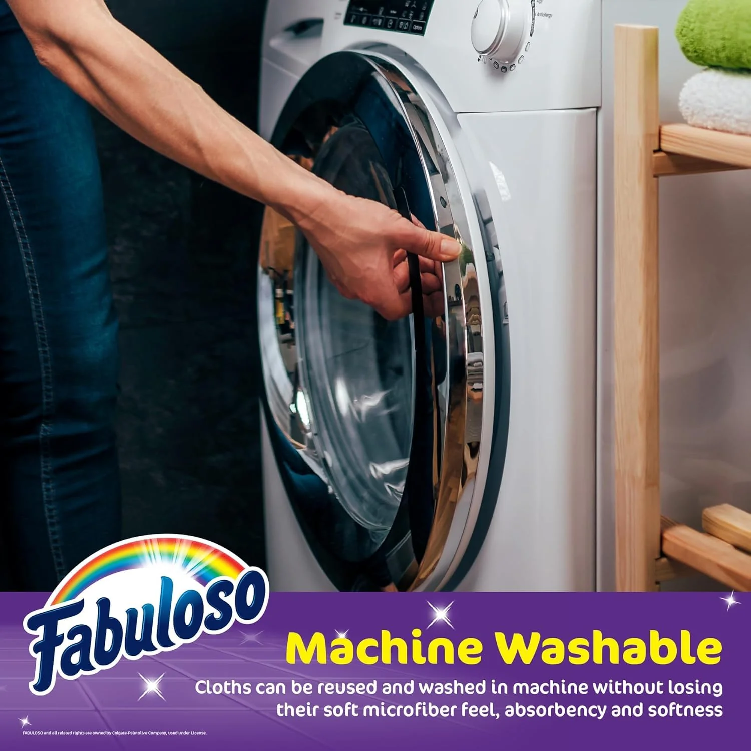 Fabuloso Microfiber Cleaning Cloths for Home & Car, Lint-Free Scratch-Free Rags for Glass, Kitchen & Wood, Reusable Machine Washable, Absorbent for Dusting & Wiping, Rainbow, 13 x 13 in, 24 Ct - 2 Pk - Image 5
