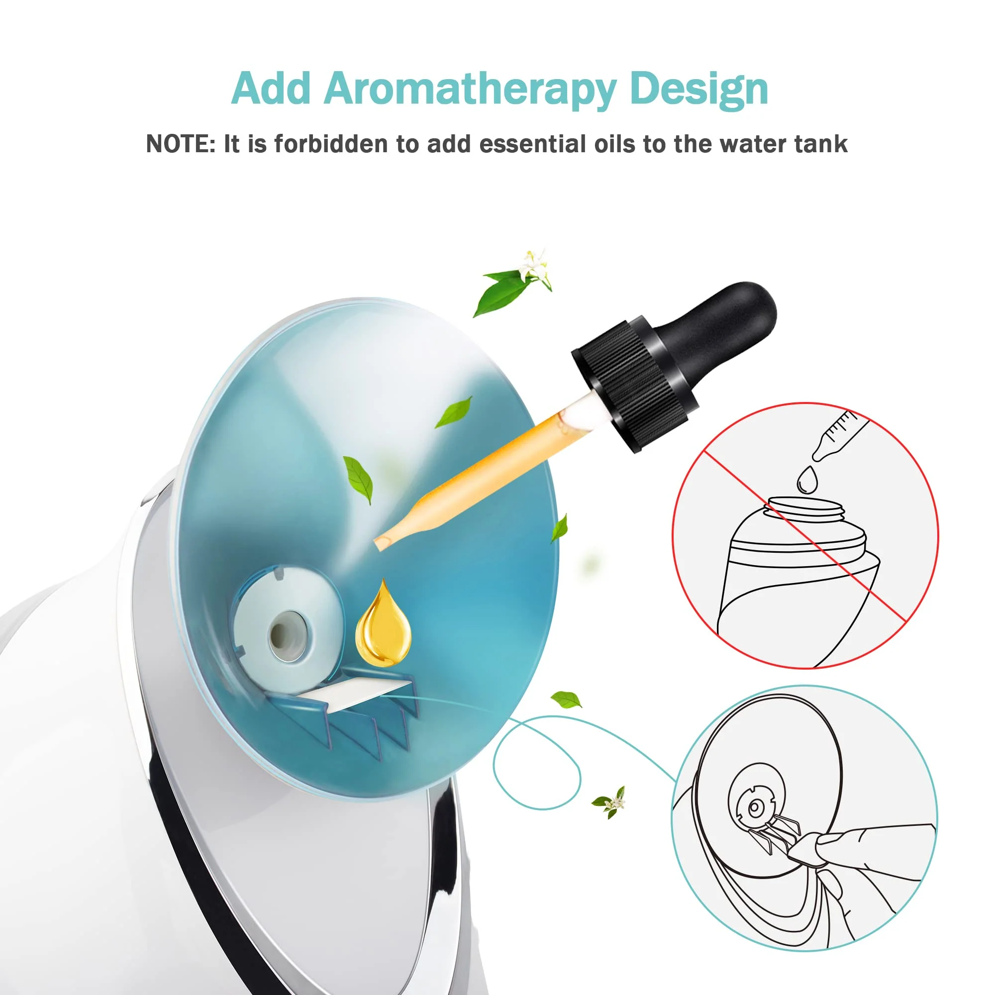 Facial Steamer EZBASICS Ionic Face Steamer for Home Facial, Warm Mist Humidifier Atomizer for Face Sauna Spa Sinuses Moisturizing, Unclogs Pores, Bonus Stainless Steel Skin Kit Blue - Image 3