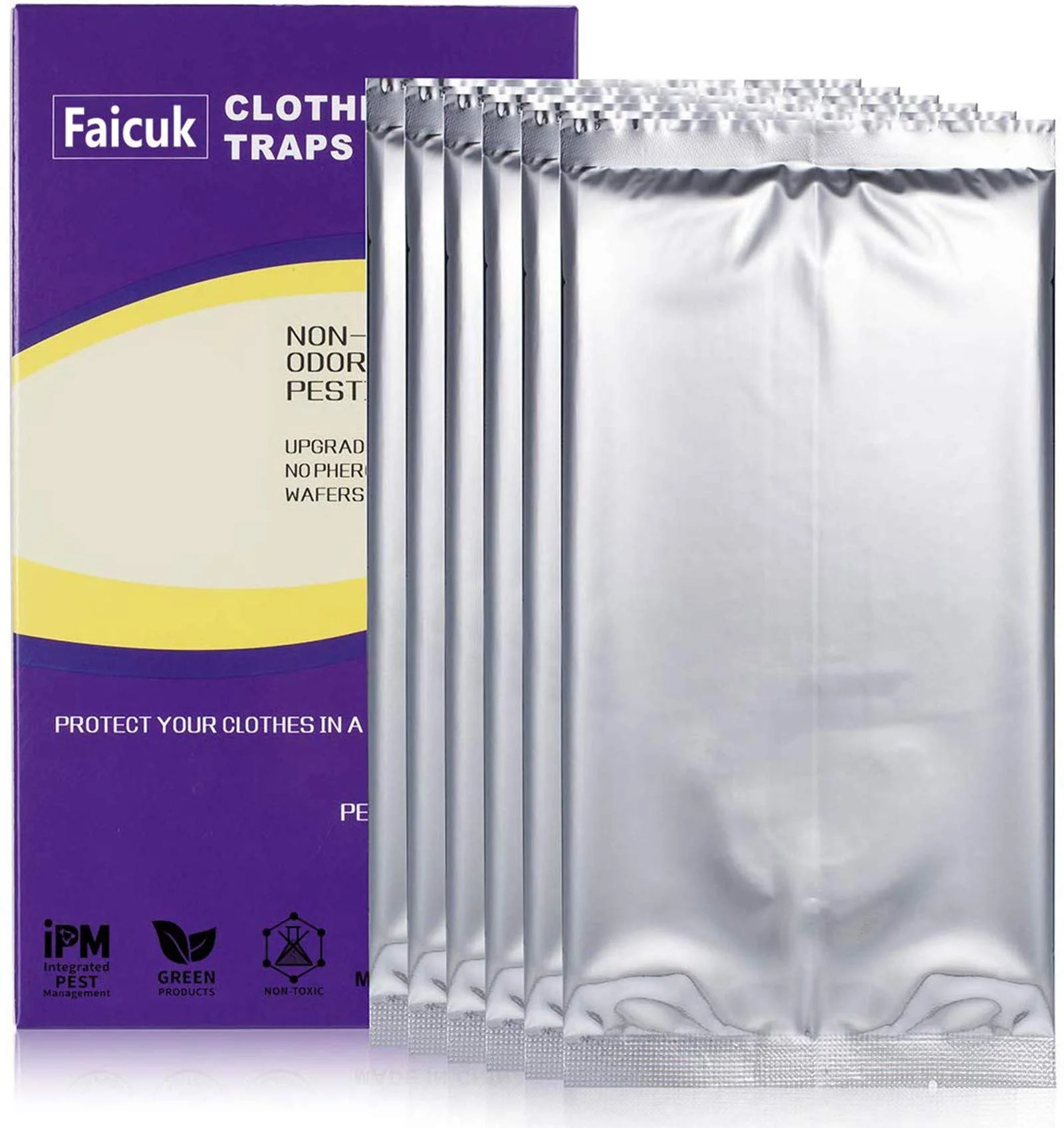 Faicuk Clothes Moth Traps with Pheromone Attractant for Closet and Carpet (6 Pack) - Image 5