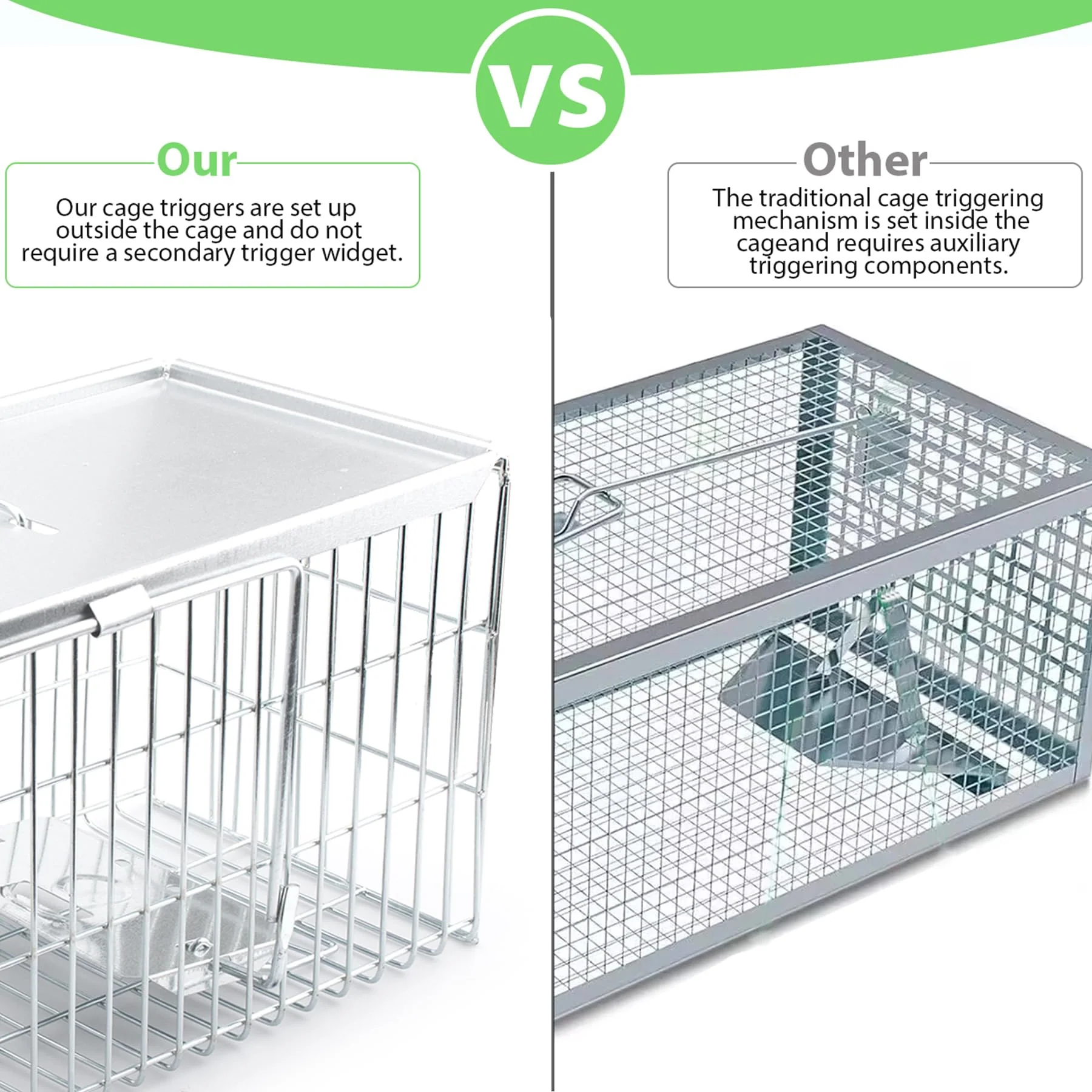 Faicuk Heavy Duty Squirrel Trap Chipmunk Trap Rat Trap and Other Similar-Size Rodents - 16.3” x 6” x 6.7” - Image 4