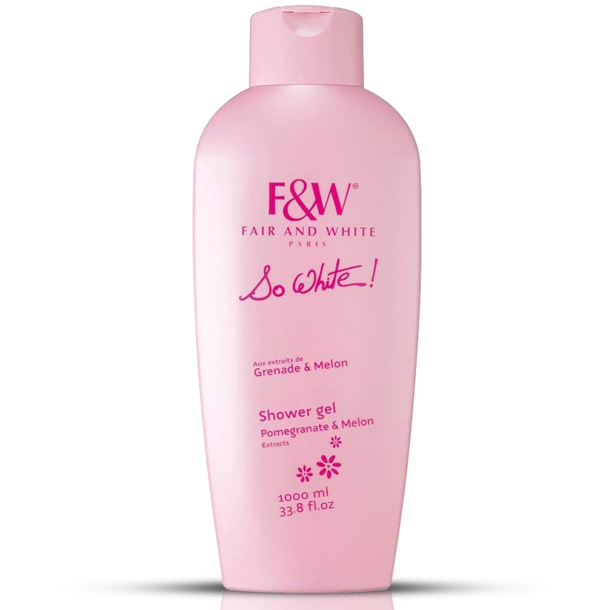 FAIR & WHITE So White Refreshing Brightening Body Wash - 1000ml / 33.8 fl oz - Daily Moisturizing Skin Shower Gel, with Pomegranate & Melon Extracts