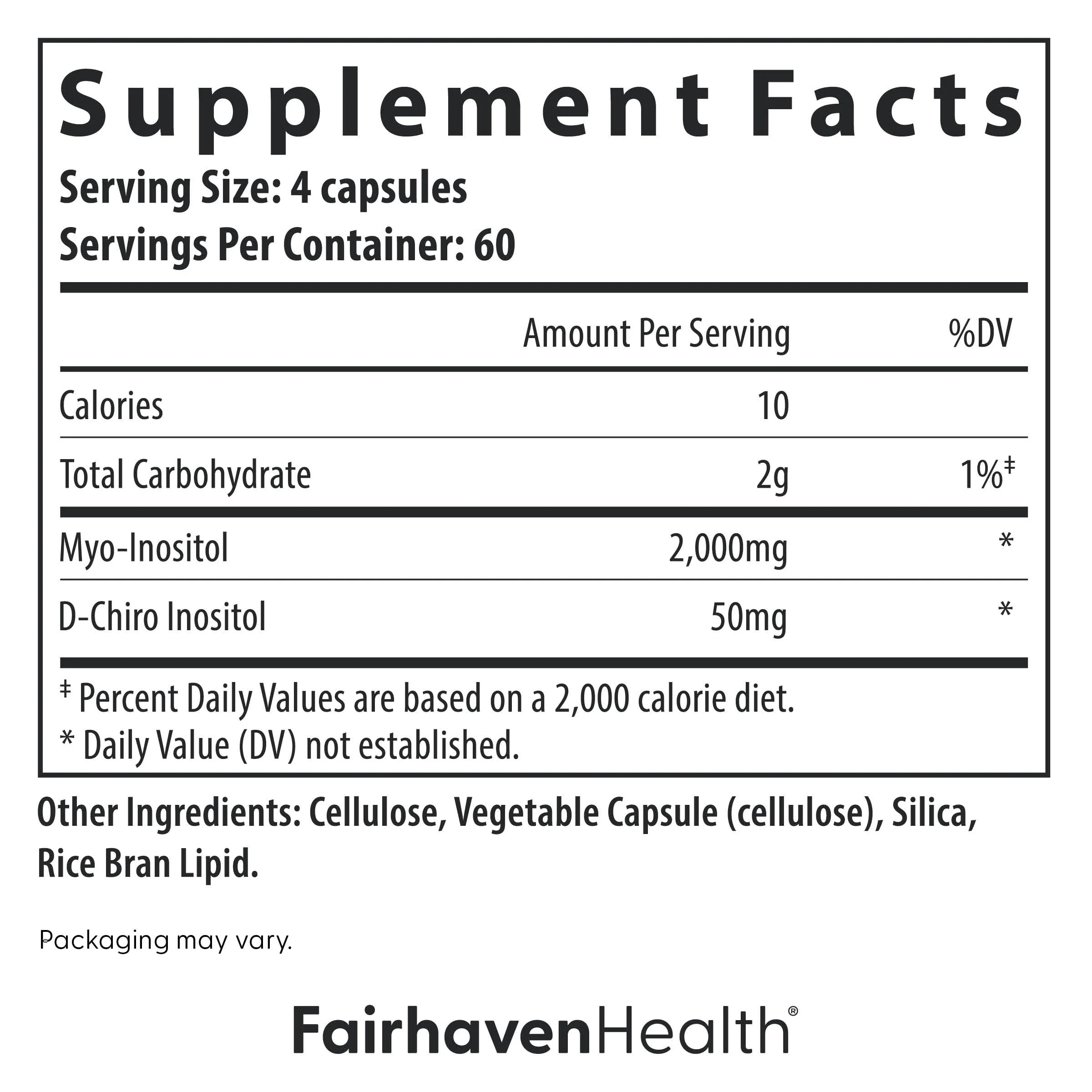 Fairhaven Health Myo-Inositol and D-Chiro Inositol Supplement for Women | 40:1 Ratio | Female Fertility Supplement for Women and Hormone Balance* | Vegan | 240 Myo & D-Chiro Inositol Capsules - Image 5