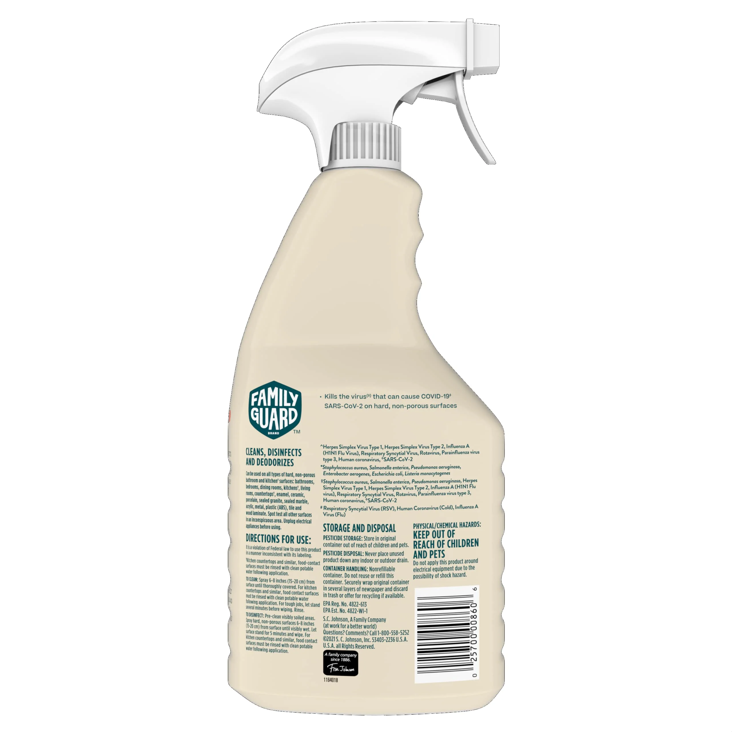 FAMILYGUARD Brand Disinfectant Spray Trigger & Multi Surface Cleaner, Antibacterial Spray, Expertly Formulated for Use In Homes with Children & Pets, Citrus Scent, 32 oz (Pack of 3)