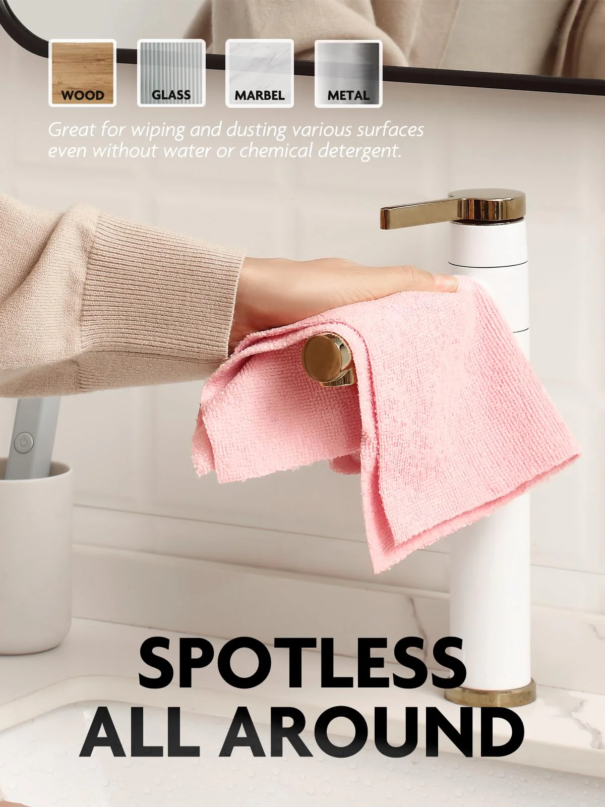 Fantasticlean Microfiber Cleaning Cloth Roll -675 Pack, Tear Away Microfiber Towels, 12" x 12", Reusable, Washable, Ultra Absorbent Dishcloth for All-Around Cleaning Supplies (9 Rolls of Pink) - Image 4
