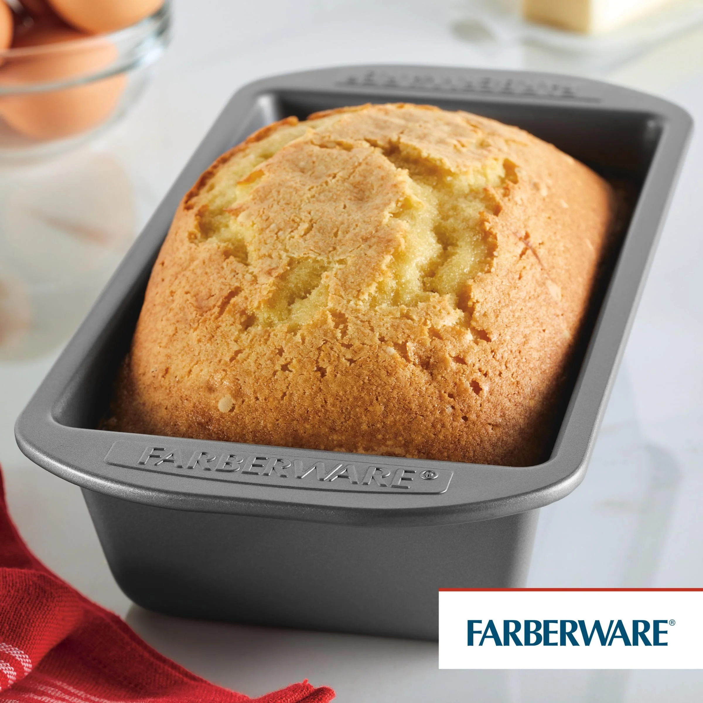 Farberware Nonstick Bakeware 9-Inch x 5-Inch Loaf Pan, Gray - Image 6