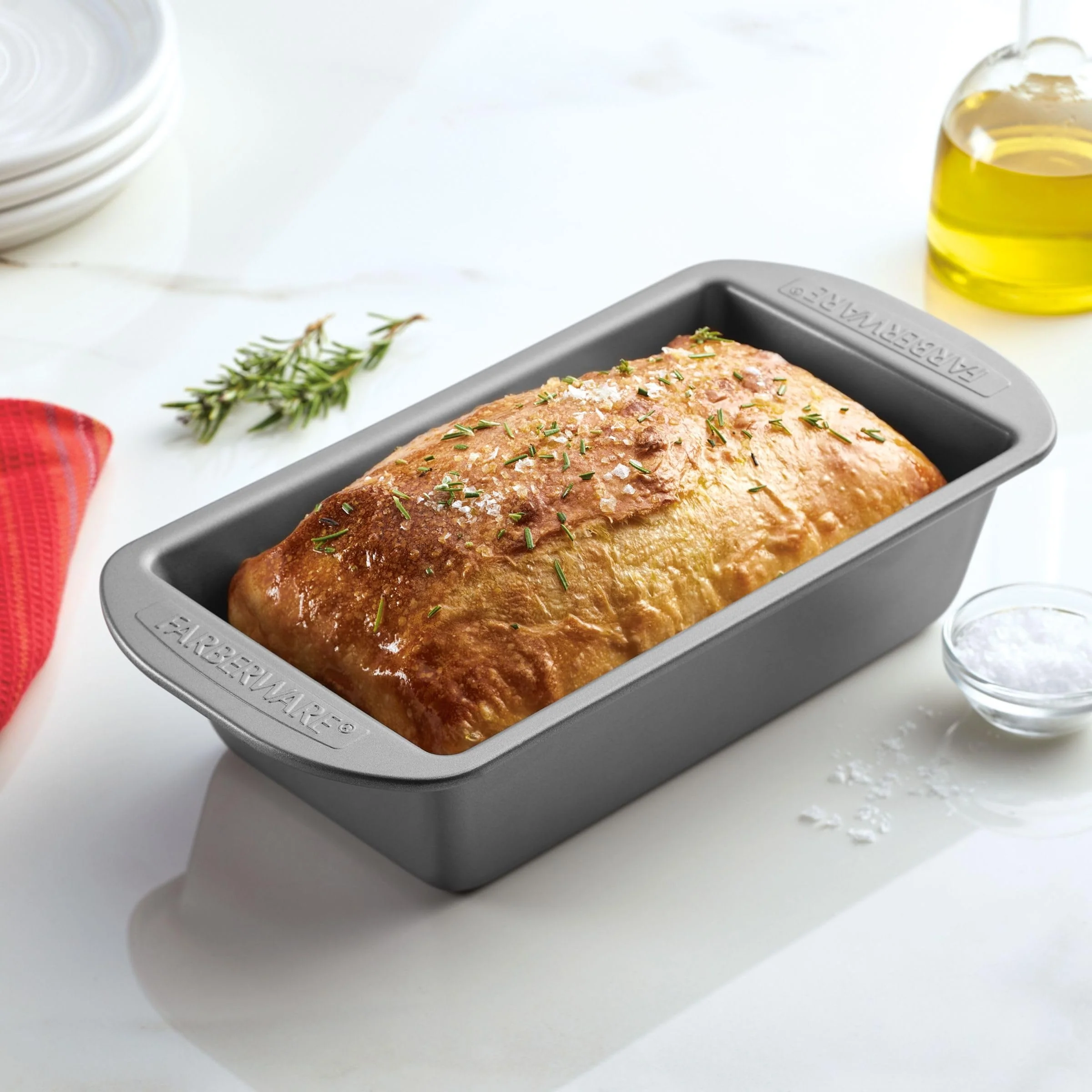 Farberware Nonstick Bakeware 9-Inch x 5-Inch Loaf Pan, Gray - Image 8