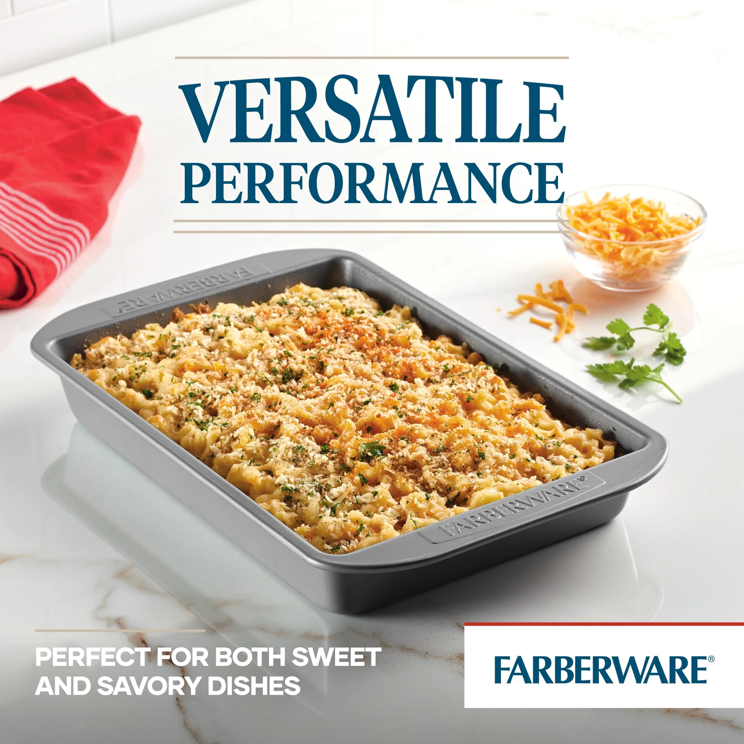 Farberware Nonstick Bakeware Baking Pan With Lid / Nonstick Cake Pan With Lid, Rectangle - 9 Inch x 13 Inch, Gray - Image 12