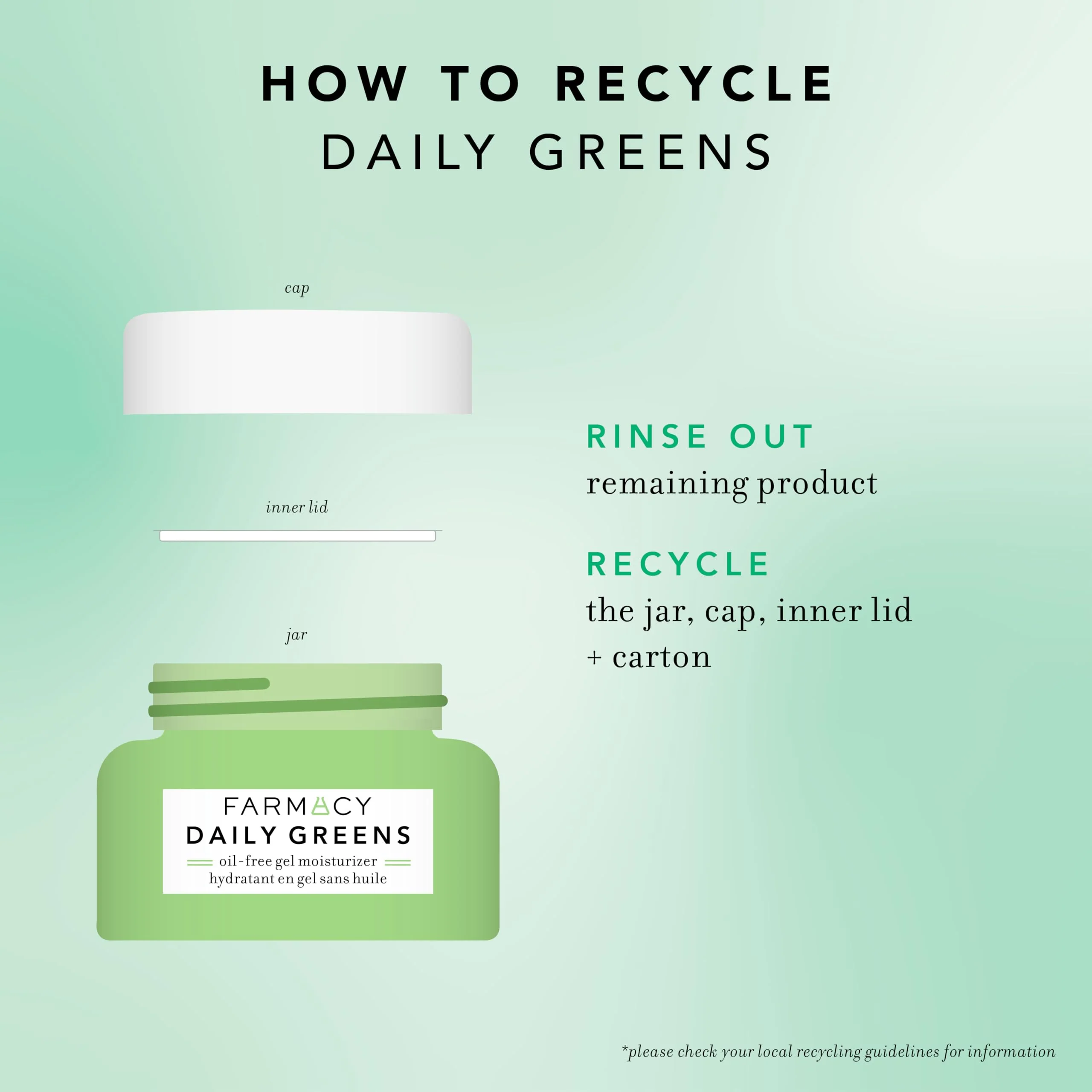 Farmacy Daily Greens Face Moisturizer - Oil Free Facial Moisturizer with Polyglutamic + Hyaluronic Acid - Gel Facial Cream that Reduces Shine, Clears Pores + Balances Oil - Fragrance-Free (50ml) - Image 3