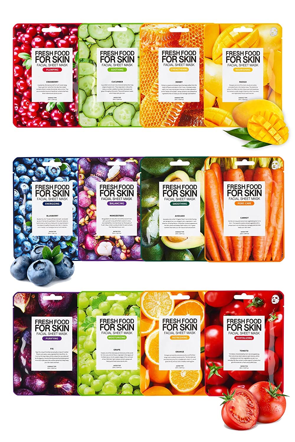 FARMSKIN Facial Sheet Mask - Hydrating, Moisturizing, Clarifying, Soothing Face Masks for Oily, Dry & Sagging Skin - Breathable & Fast-Absorbing - Vegan & Cruelty-Free Korean Skin Care (12 Packs) - Image 2