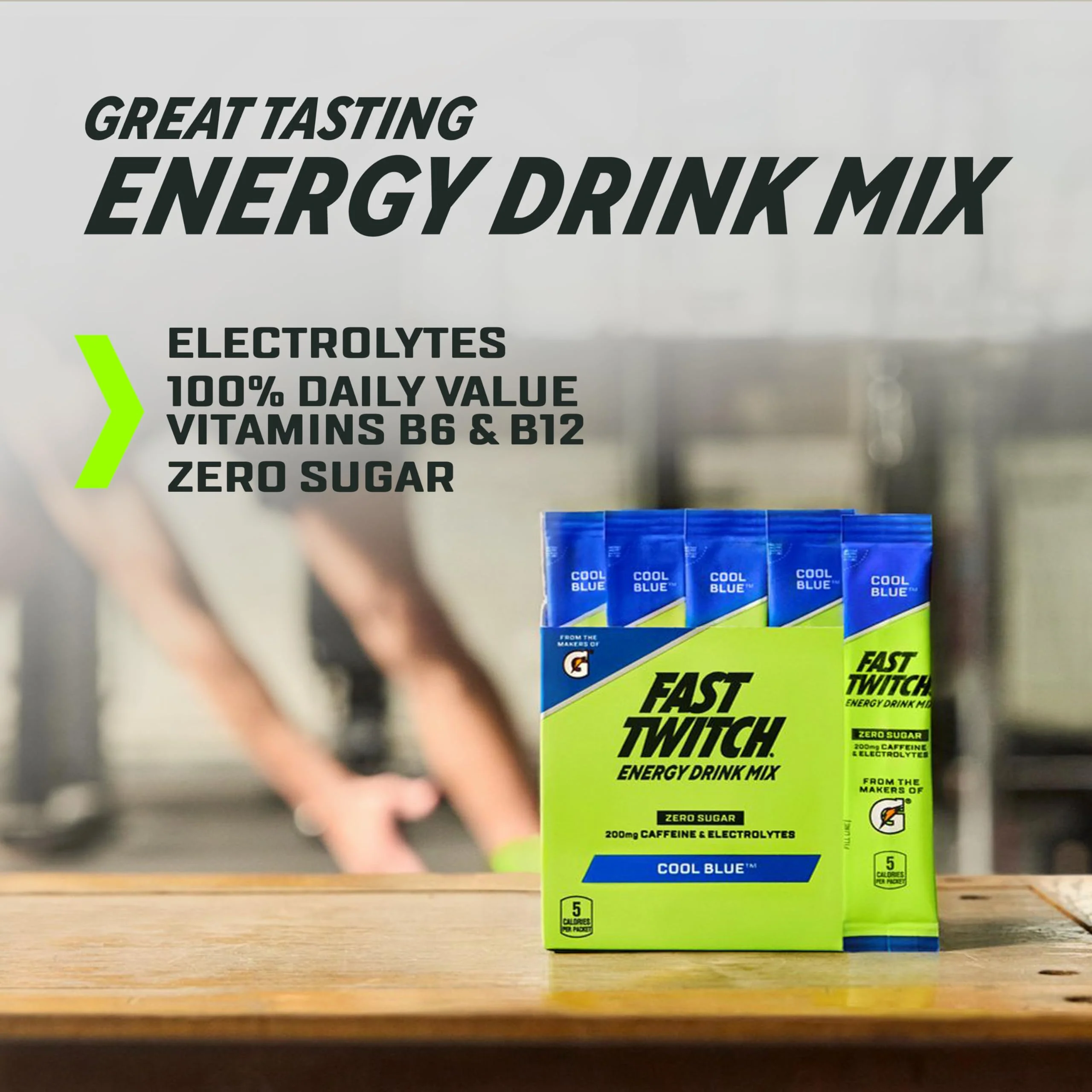 Fast Twitch Energy Drink Mix from Gatorade Powder Sticks, Glacier Freeze, 0.08oz Individual Packets,10 Pack, Zero Sugar, Caffeine, Electrolytes - Image 5