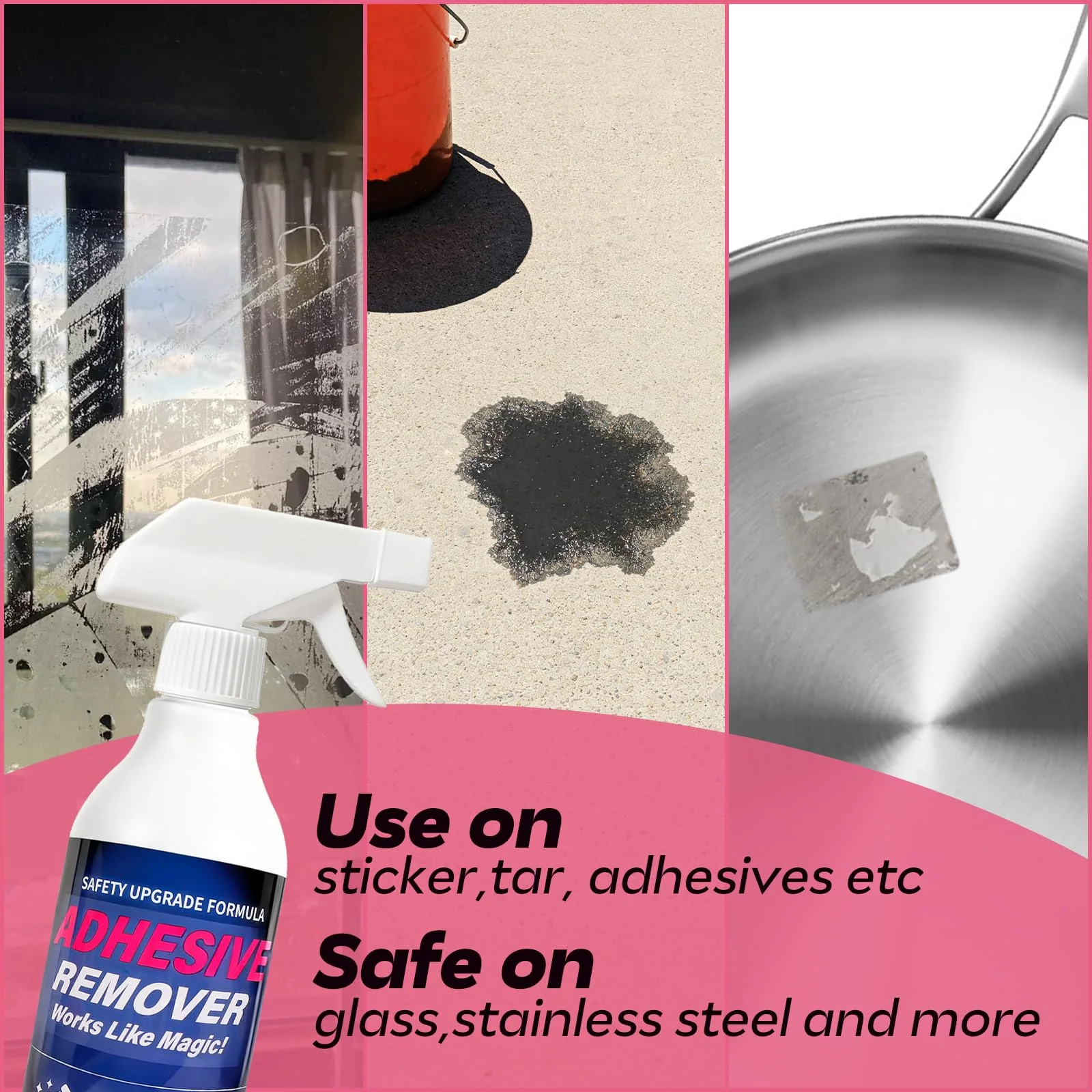 FAVIRZCE Adhesive Remover Spray for Sticky Residue - Heavy Duty Sticker Eraser for Cars Glass Plastic Metal - Cleans Decals Glue Crayon Tar Gum & Labels - Surface Safe Formula - Image 6