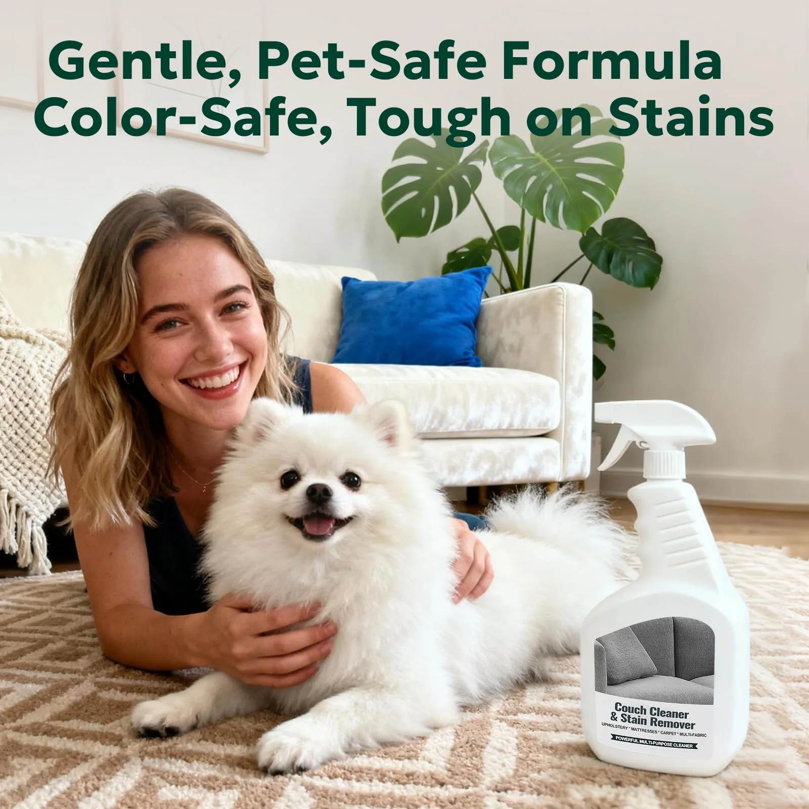 FAVIRZCE Couch Cleaner & Stain Remover Spray: Strength Multi-Surface Upholstery Cleaner - Pet-Safe Non-Toxic Quick-Drying for Fabric Sofas Carpet Furniture Couches & Car Interiors - Image 3
