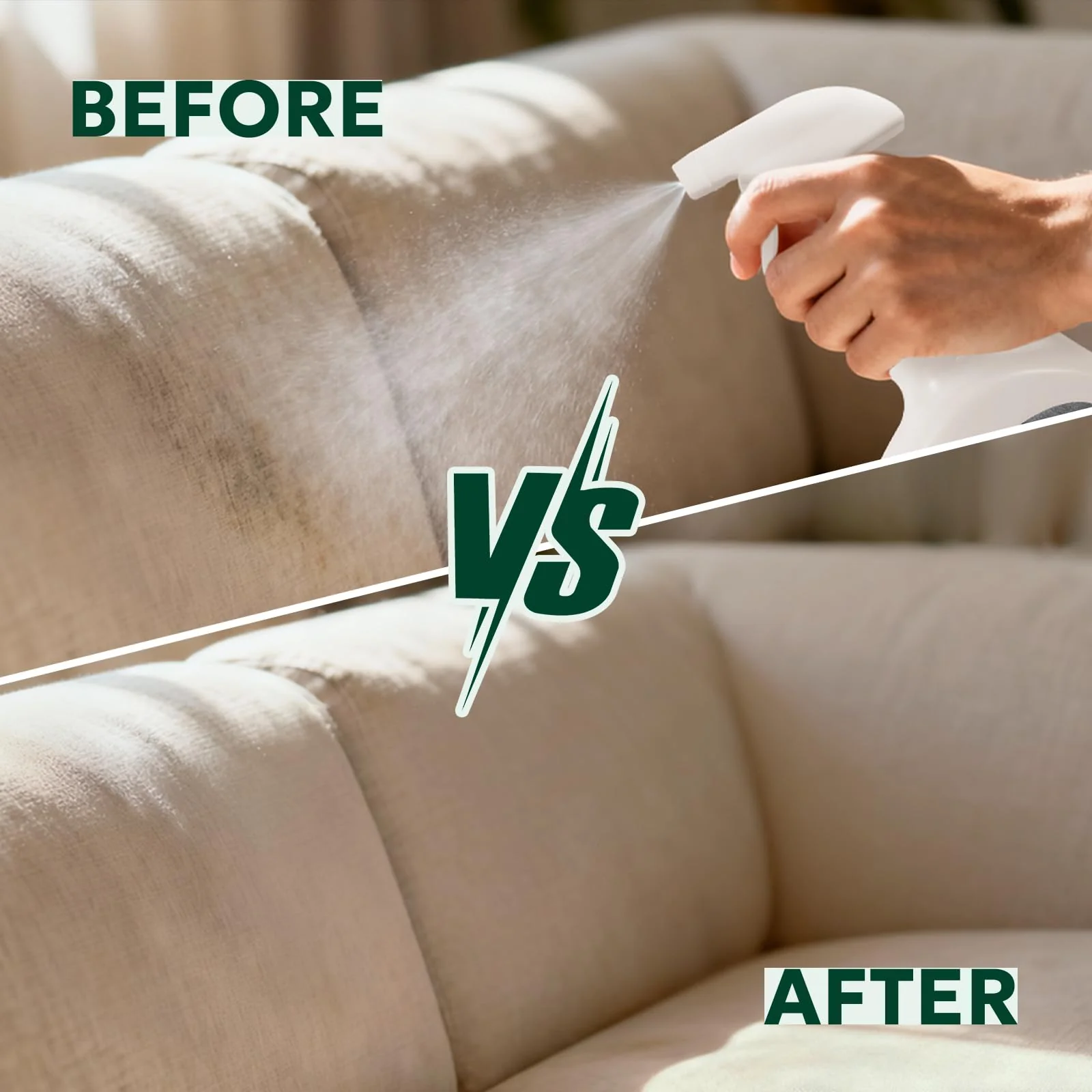 FAVIRZCE Couch Cleaner & Stain Remover Spray: Strength Multi-Surface Upholstery Cleaner - Pet-Safe Non-Toxic Quick-Drying for Fabric Sofas Carpet Furniture Couches & Car Interiors - Image 7