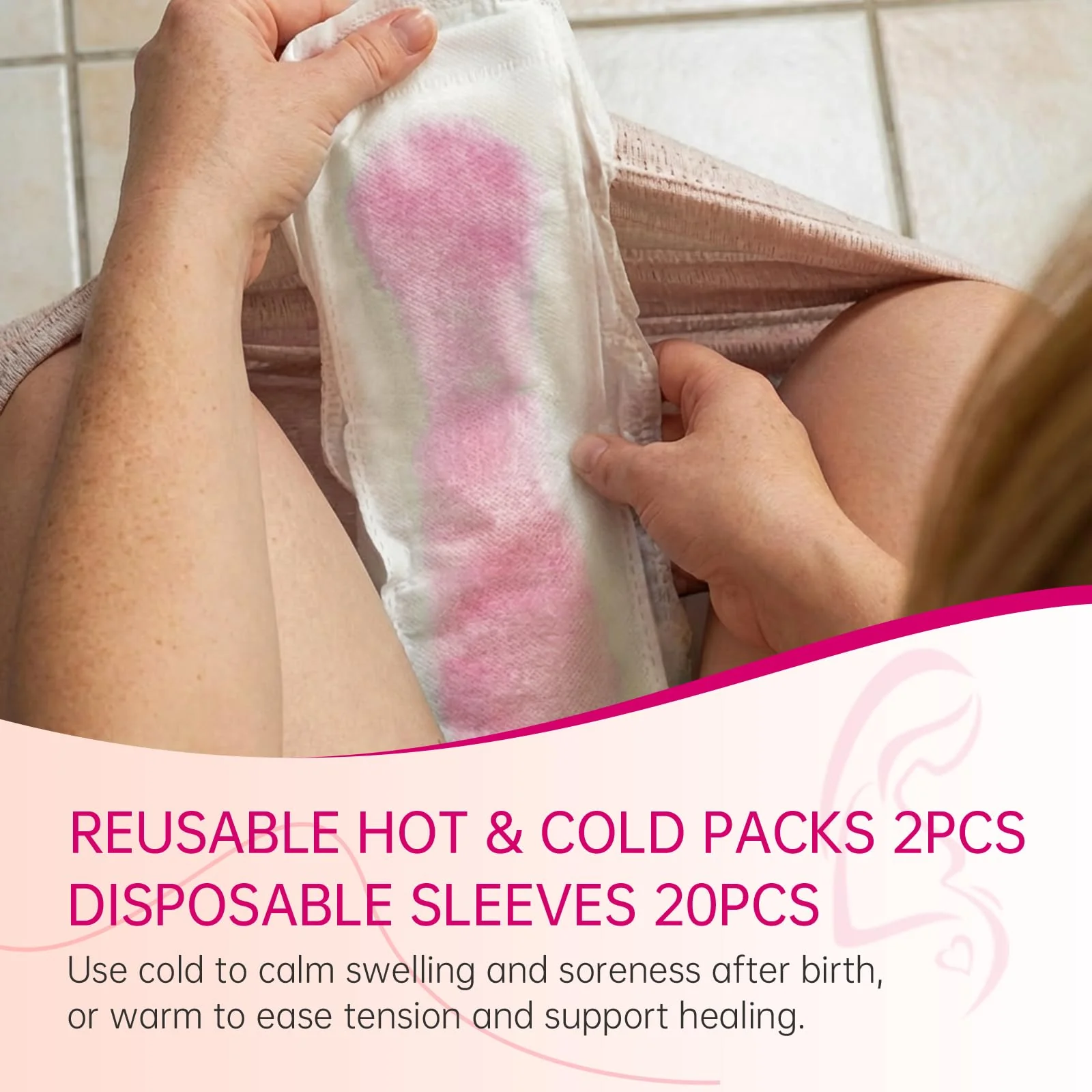 FAYUNDRA Postpartum Essentials Kit for Labor & Delivery, Postpartum Kit with Cooling Spray, 4 Disposable Postpartum Underwears, 8 Postpartum Pads, 2 Hot & Cold Packs, 30 Pad Liners, Peri Bottle (6) - Image 3