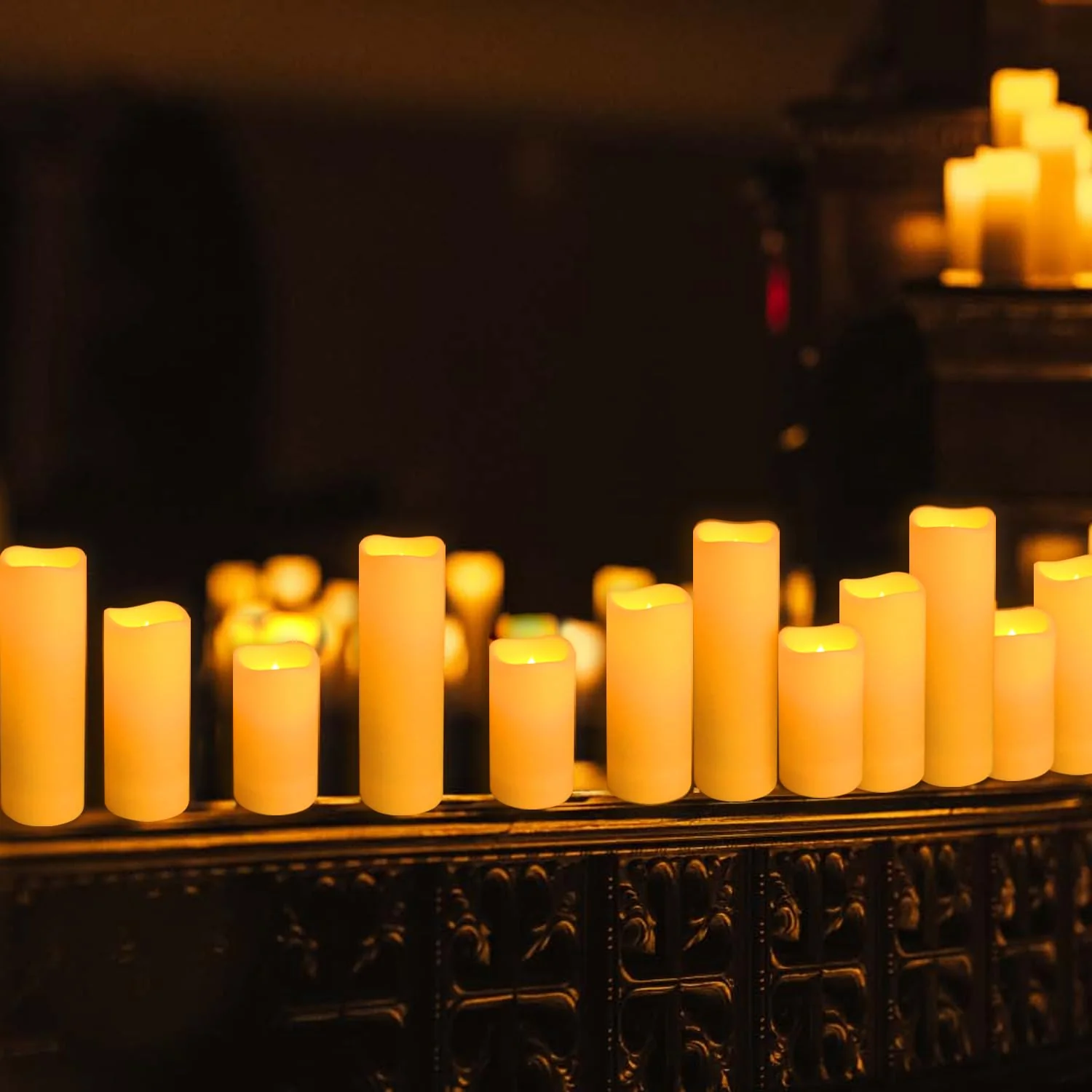 fclayvts 24-Pack LED Flameless Candles with Remote Control -Remote flameless Candles- Timer Candles -3D Flame, for Halloween Christmas Parties,Wedding,Home,Gift and Special Occasions(Three Sizes) - Image 2
