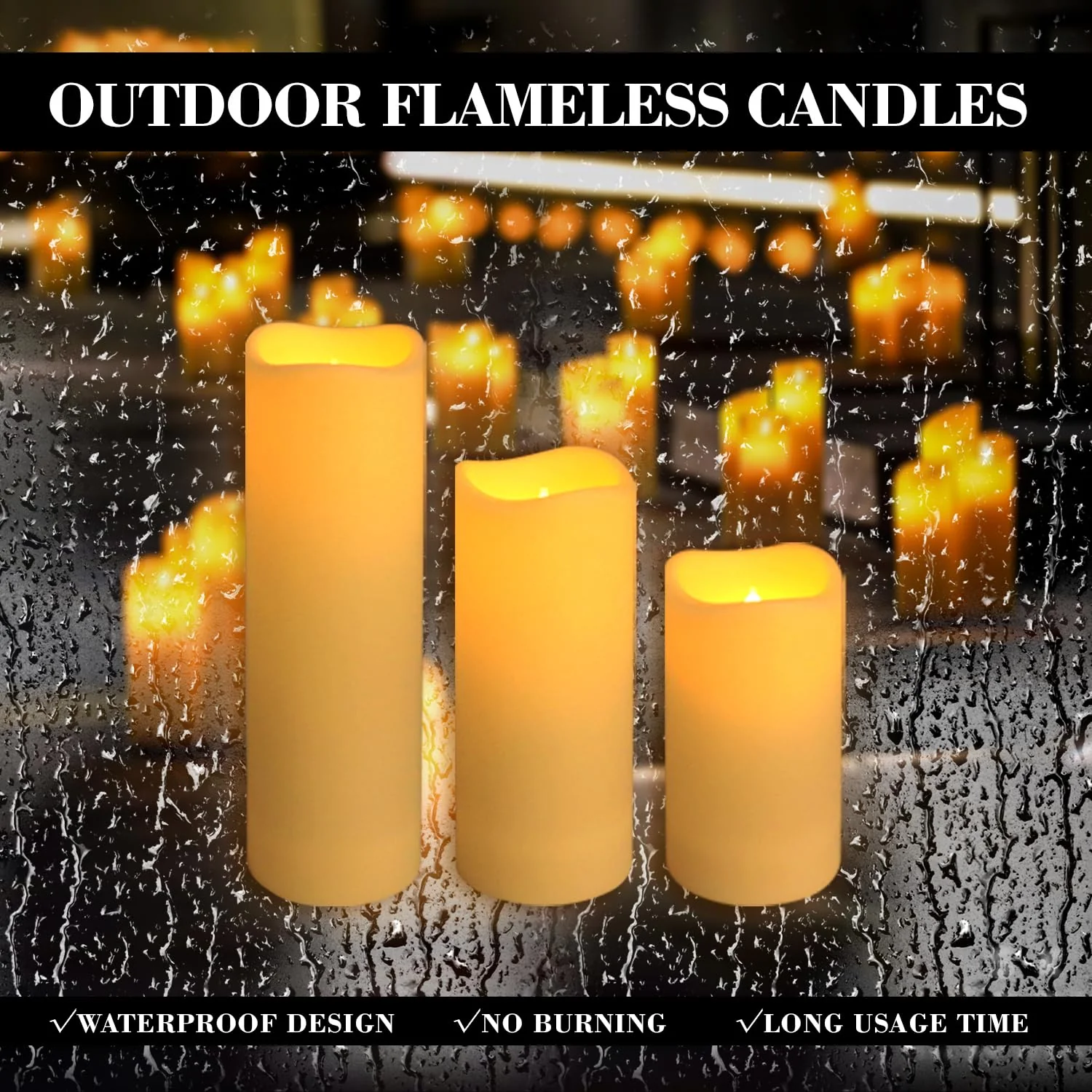 fclayvts 24-Pack LED Flameless Candles with Remote Control -Remote flameless Candles- Timer Candles -3D Flame, for Halloween Christmas Parties,Wedding,Home,Gift and Special Occasions(Three Sizes) - Image 5