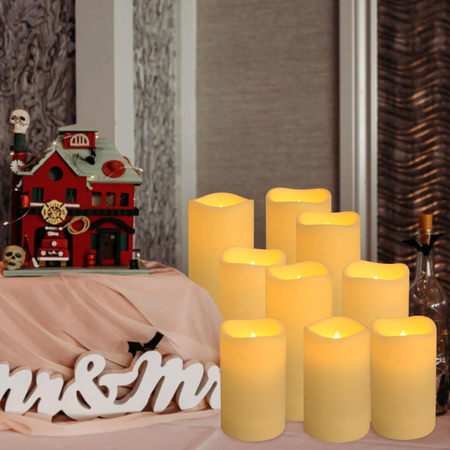 fclayvts 24-Pack LED Flameless Candles with Remote Control -Remote flameless Candles- Timer Candles -3D Flame, for Halloween Christmas Parties,Wedding,Home,Gift and Special Occasions(Three Sizes) - Image 7
