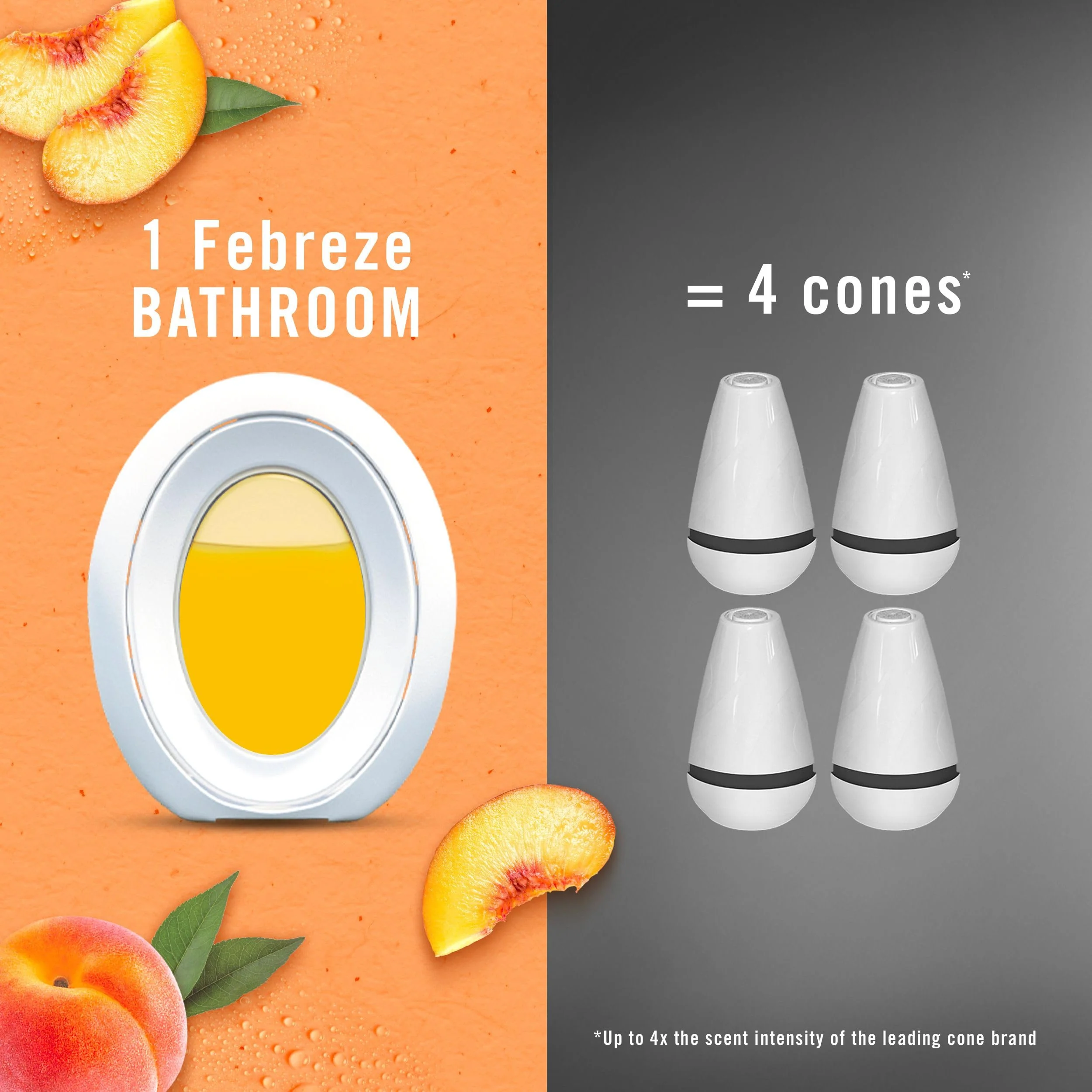 Febreze Bathroom Air Freshener, Odor-Fighting, Plug In Alternative, Air Fresheners for Small Spaces in Home, Bathroom, Kitchen, & Closet, Lilac & Peach Scents, 4ct (2 of Each Scent) - Image 6