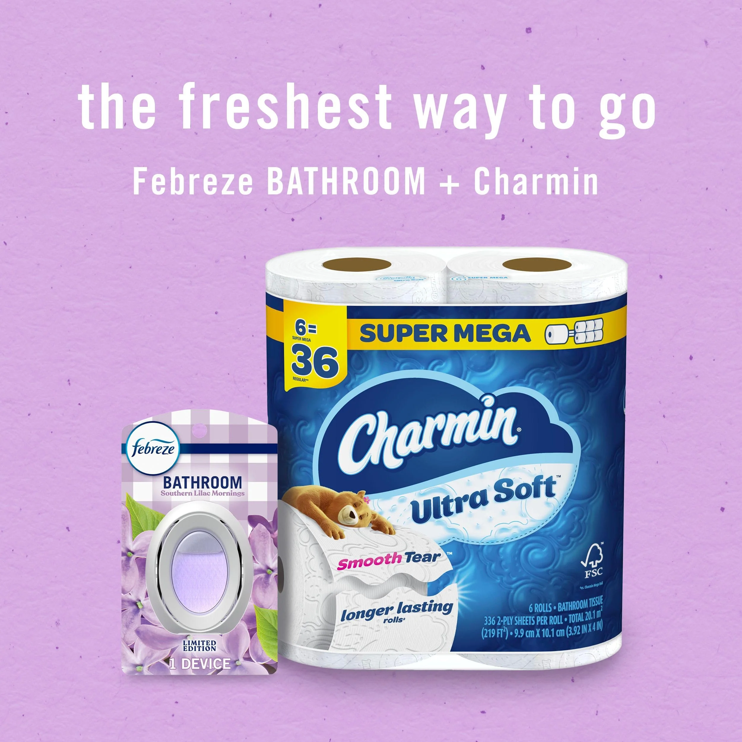Febreze Bathroom Air Freshener, Odor-Fighting, Plug In Alternative, Air Fresheners for Small Spaces in Home, Bathroom, Kitchen, & Closet, Lilac & Peach Scents, 4ct (2 of Each Scent) - Image 9