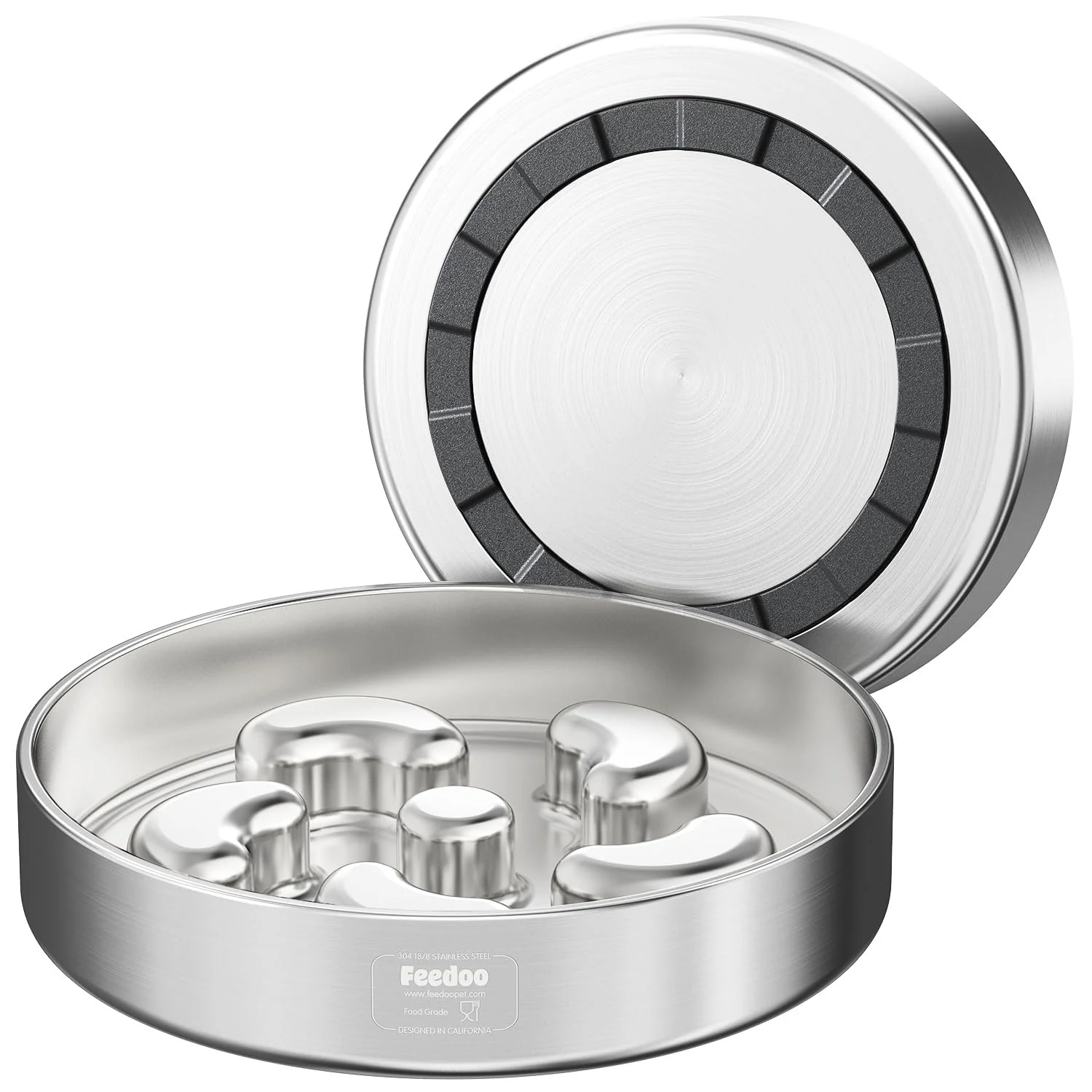 Feedoo Slow Feeder Dog Bowl-2Cups for Medium Breeds, Double Wall Food-Grade Stainless Steel, Heavy Duty with Non-Slip Rubber Base, Puzzle Maze Bowl to Slow Down Eating - Image 2