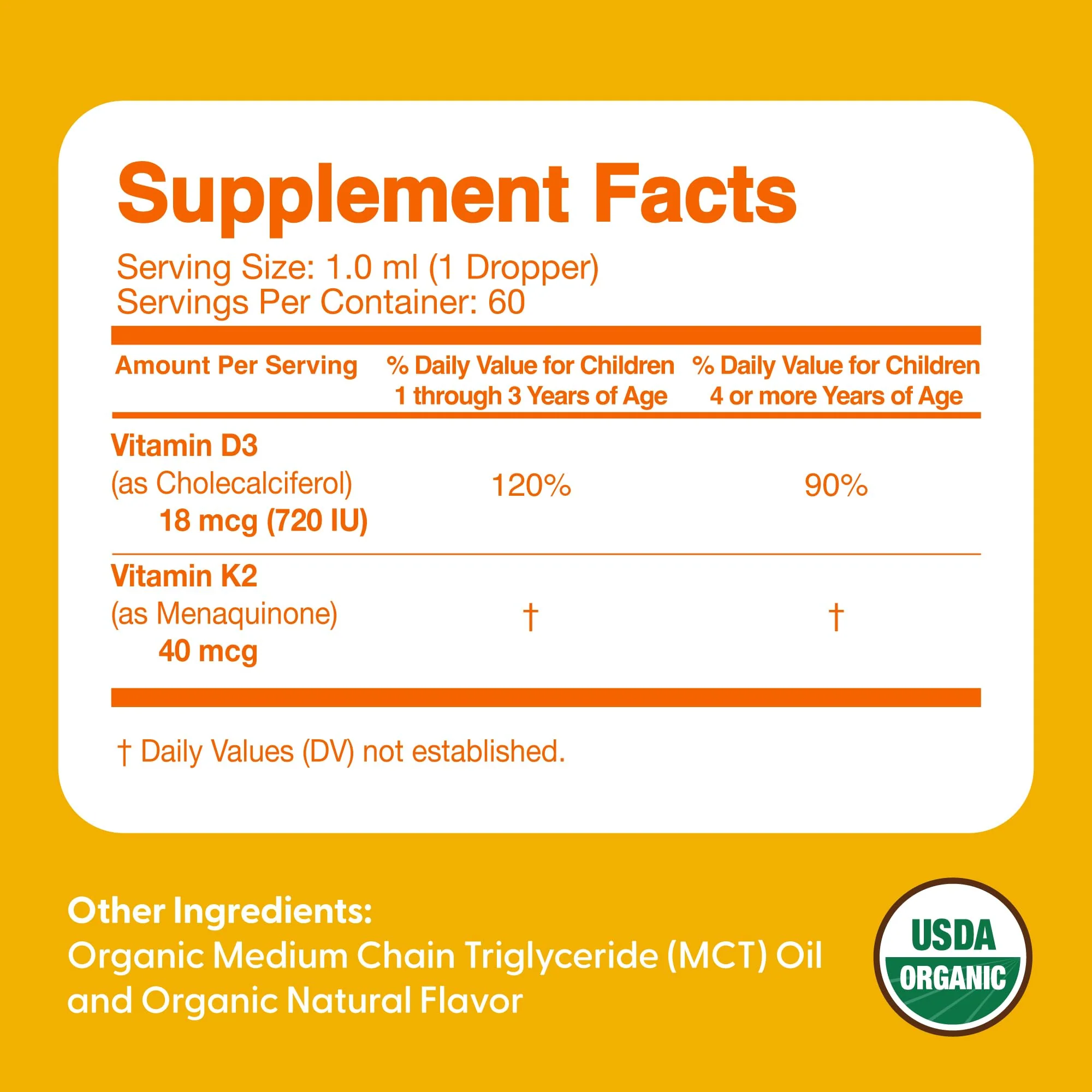 Feel Great USDA Organic Liquid Vitamin D Drops for Infants & Toddlers (2 oz) w/ K2 for Absorption | Vitamin D for Kids Supports Immune Support & Bone Health | Sugar Free, Vegan, Non-GMO & Gluten Free - Image 5