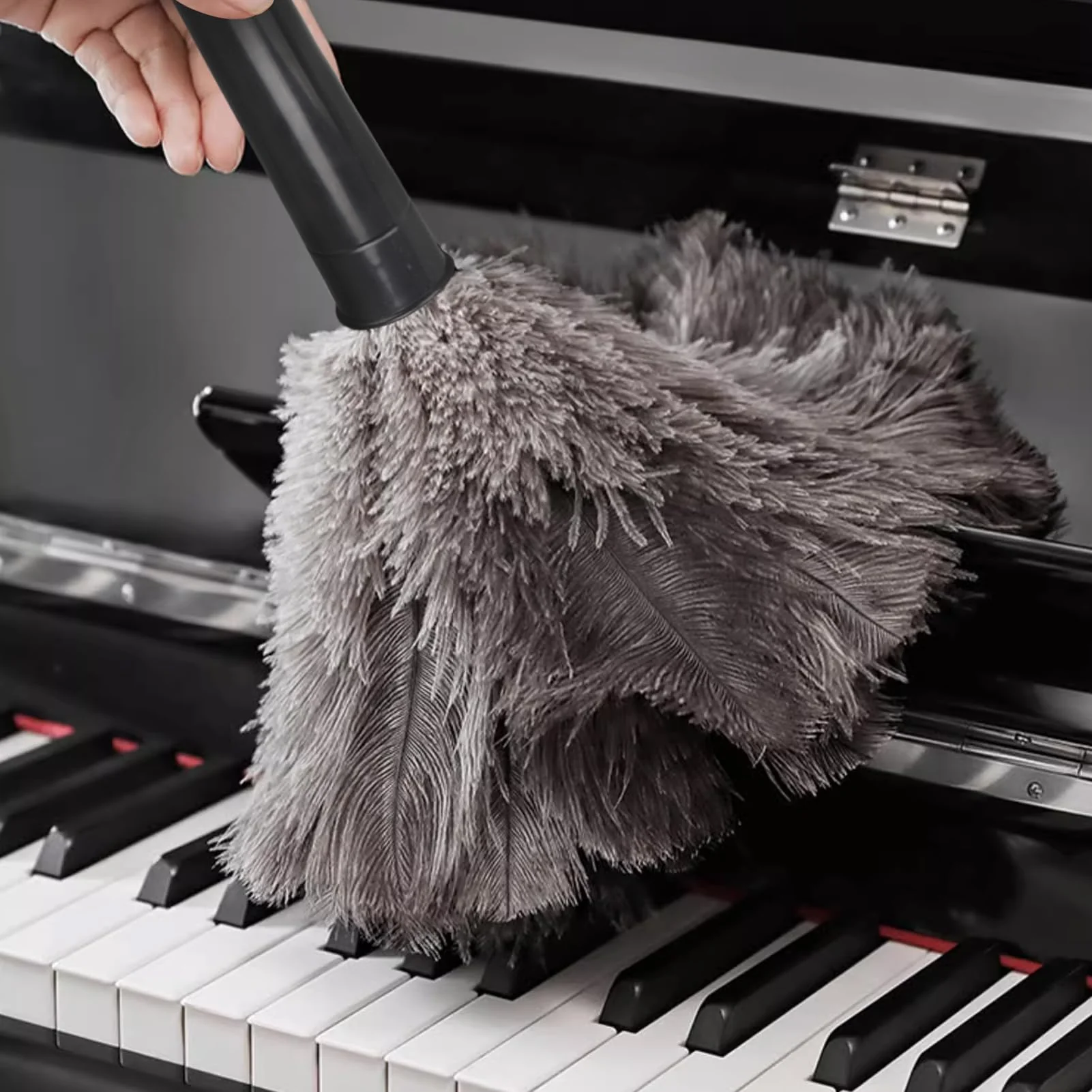 FeelfunFeather Retractable Feather Duster-Genuine Ostrich Feathers,Anti-Static,Reusable Eco-Friendly Handheld Cleaning for Keyboard,Home,Car,Office(10 to 15 Inches) 3 Pack - Image 2