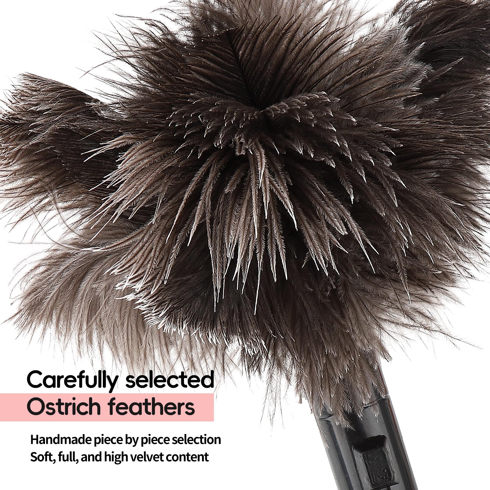 FeelfunFeather Retractable Feather Duster-Genuine Ostrich Feathers,Anti-Static,Reusable Eco-Friendly Handheld Cleaning for Keyboard,Home,Car,Office(10 to 15 Inches) 3 Pack - Image 6